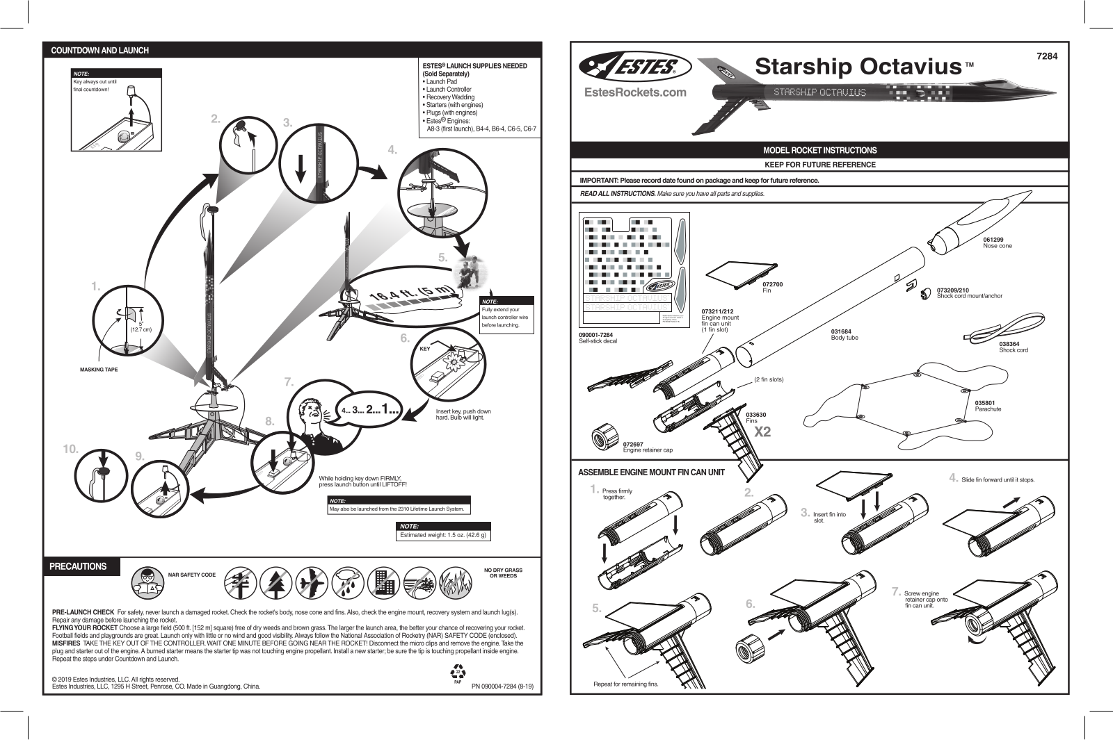 Estes Starship Octavius, 7284 User guide - ManualMachine.com