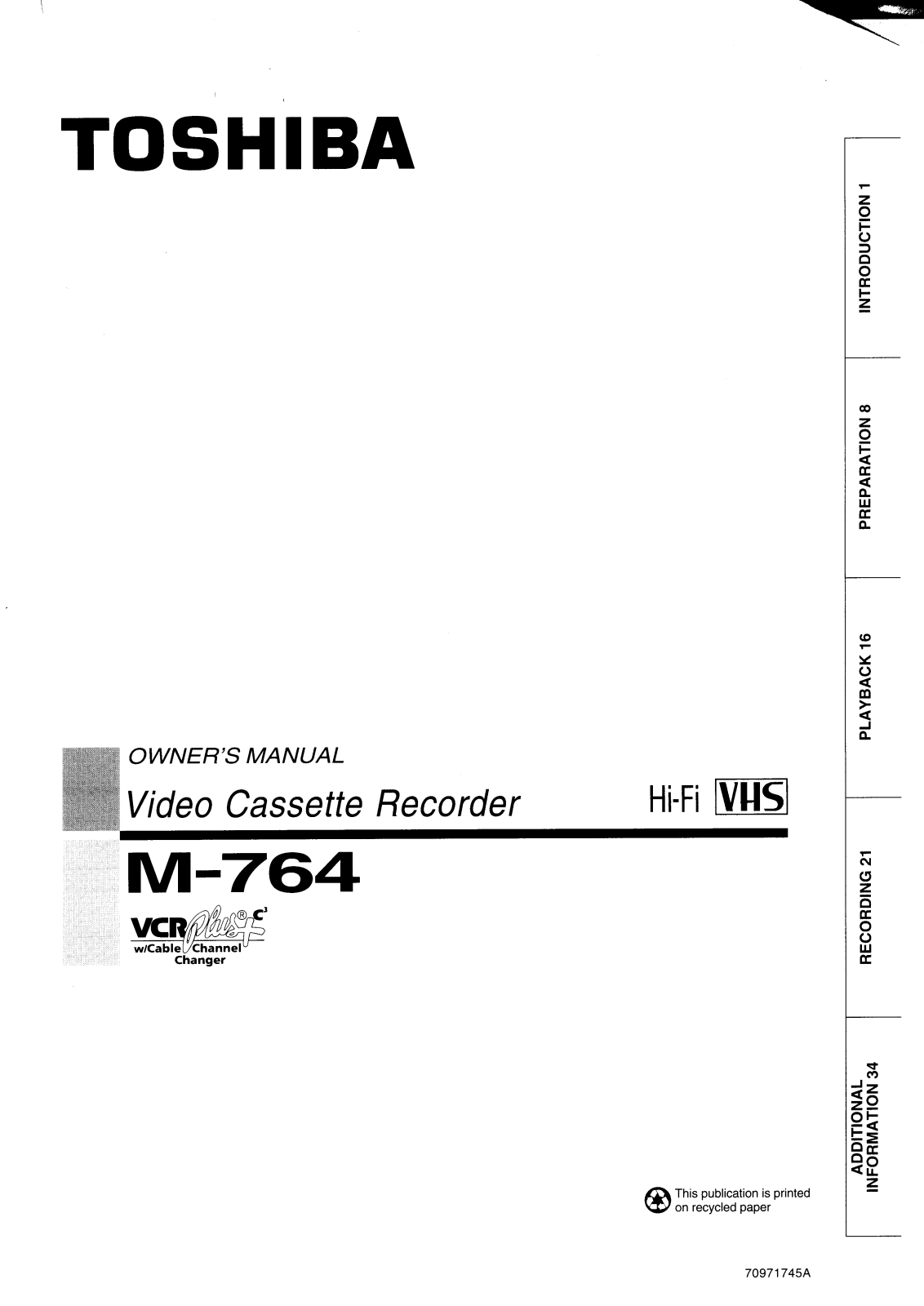 Toshiba M764 User Manual