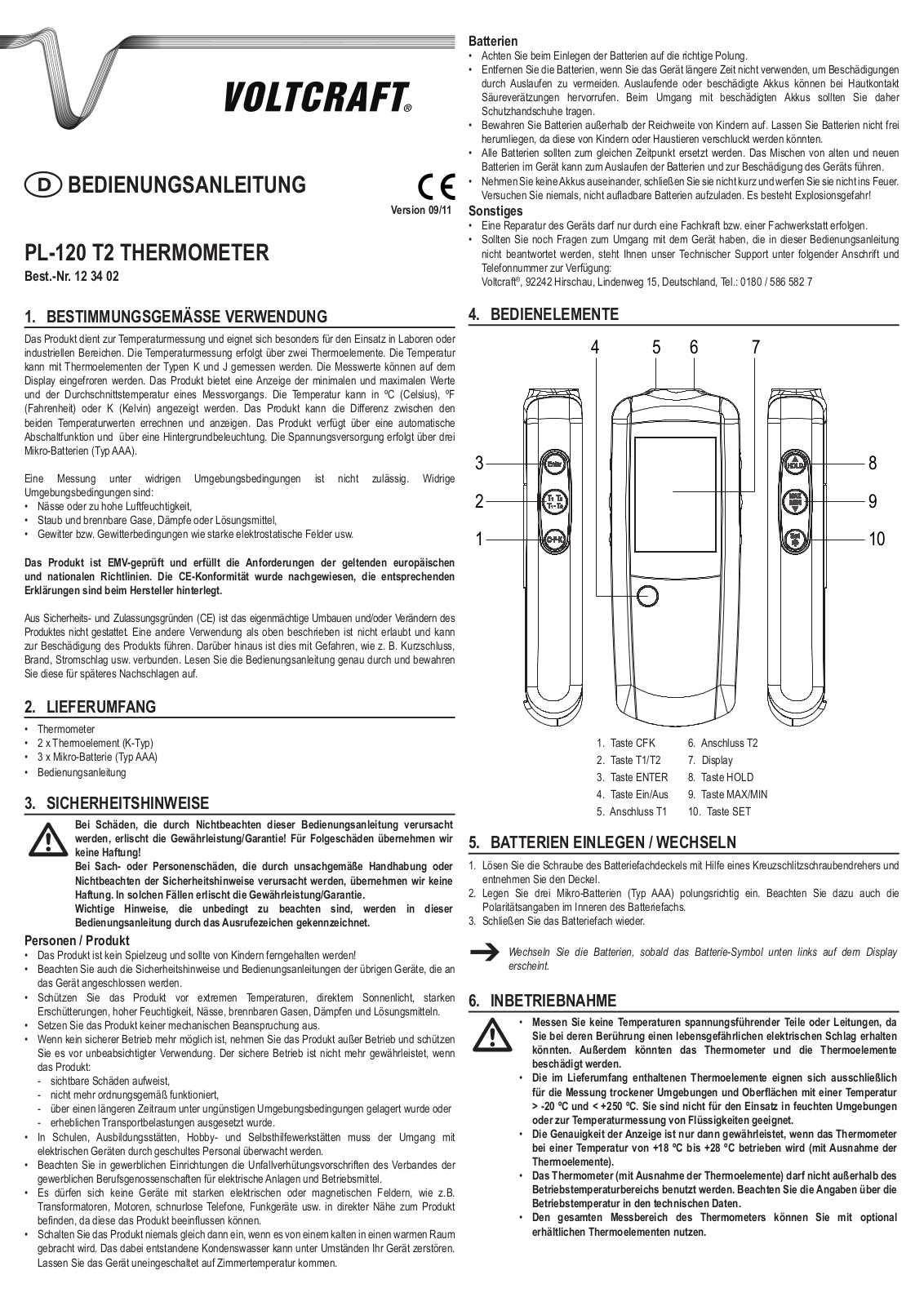 VOLTCRAFT PL120 T2 User guide