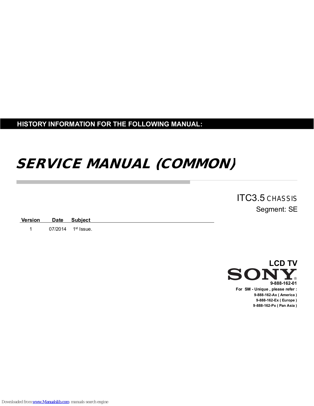 Sony KLV-32R3*B, KLV-40R3*B, KDL-32R3*B, KDL-40R3*B Service Manual