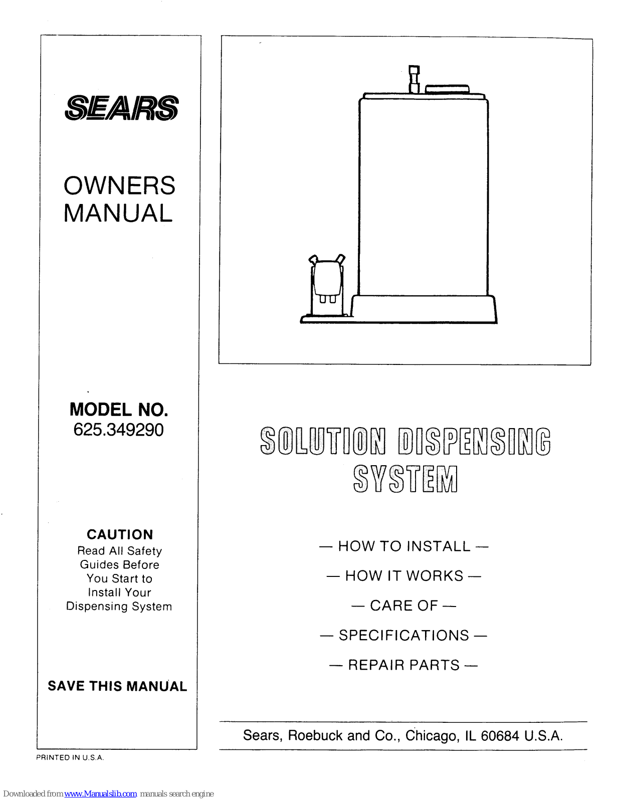 Sears 625.349290 User Manual