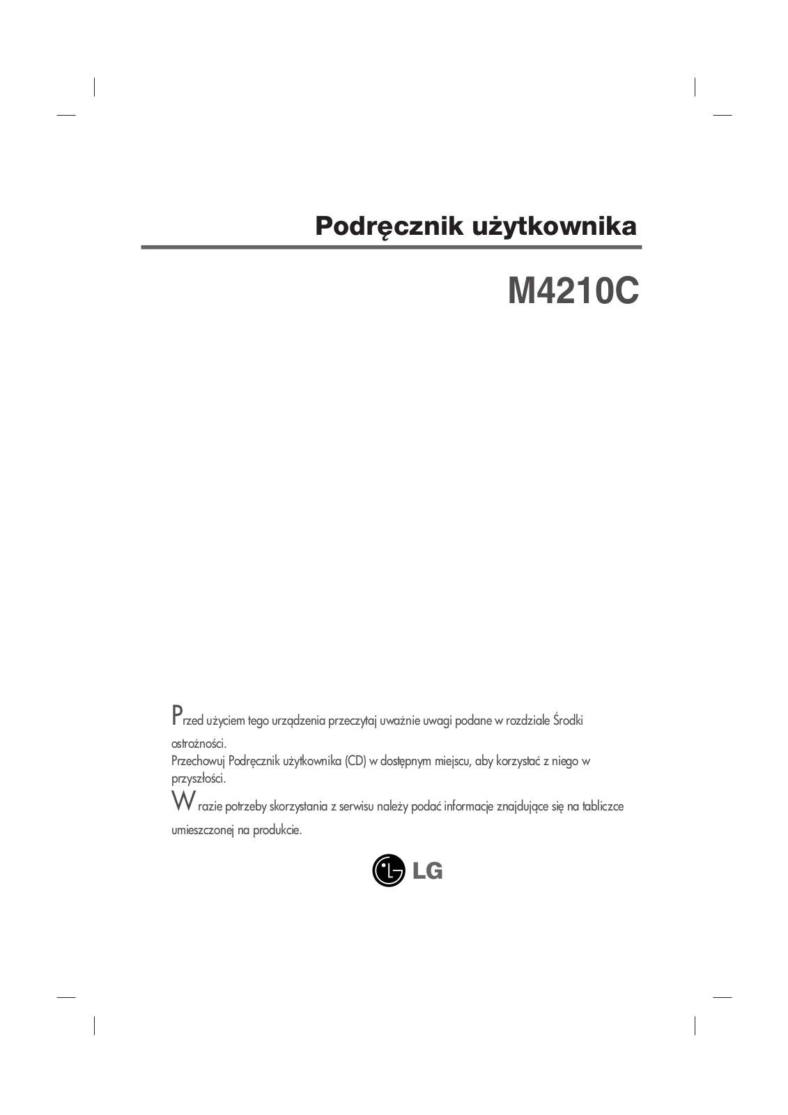 Lg M4210C user Manual