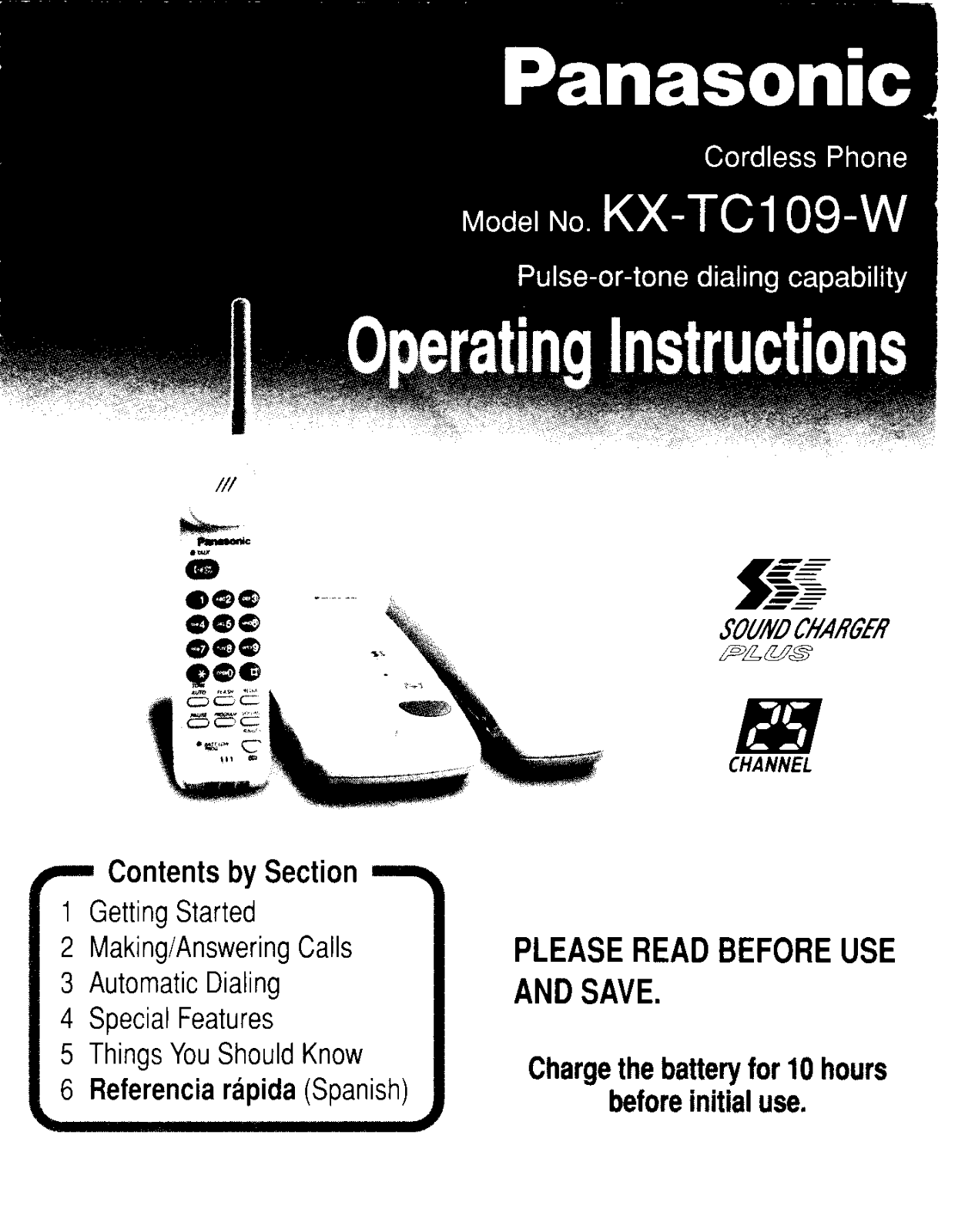 Panasonic kx-tc109 Operation Manual