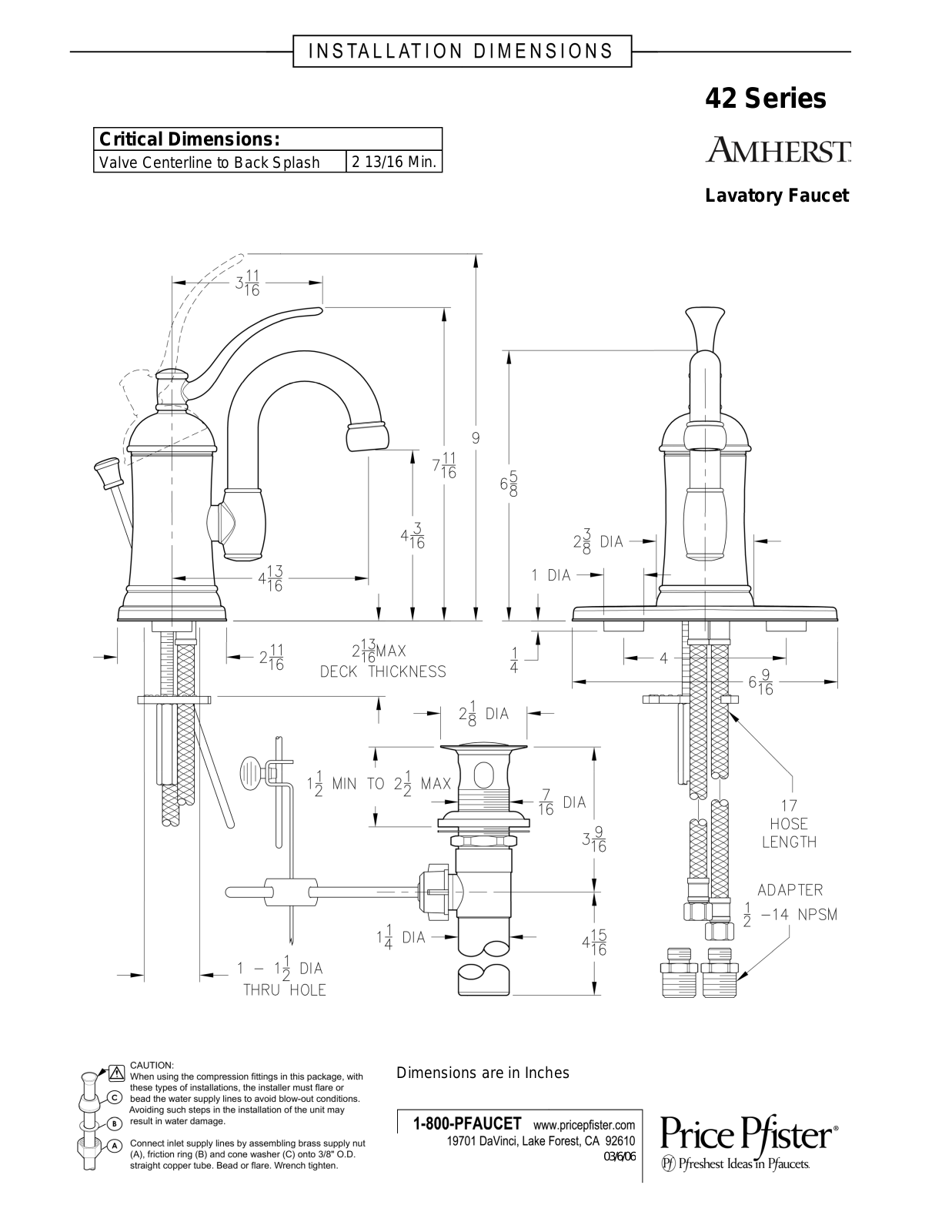 Pfister F-042-HAK0 User Manual