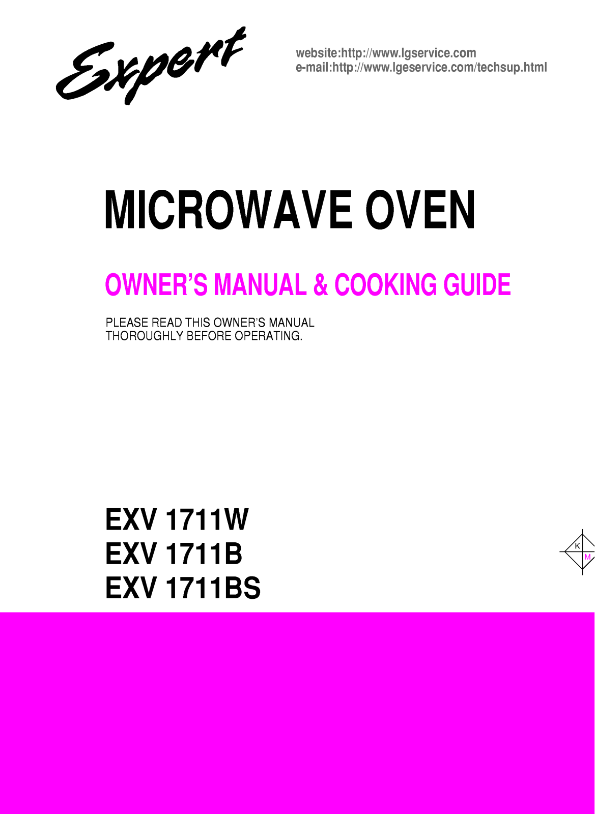 LG EXV1711BS, EXV1711B User Manual