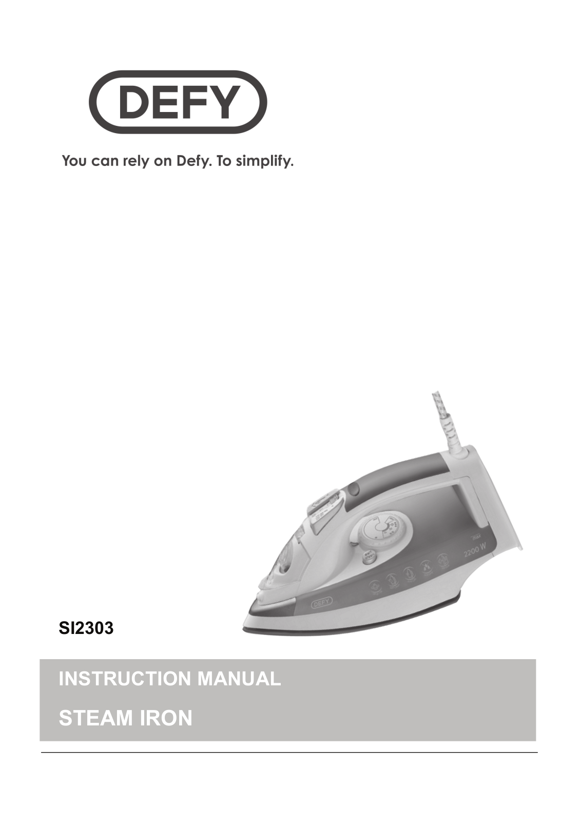 Defy SI2303 User Manual