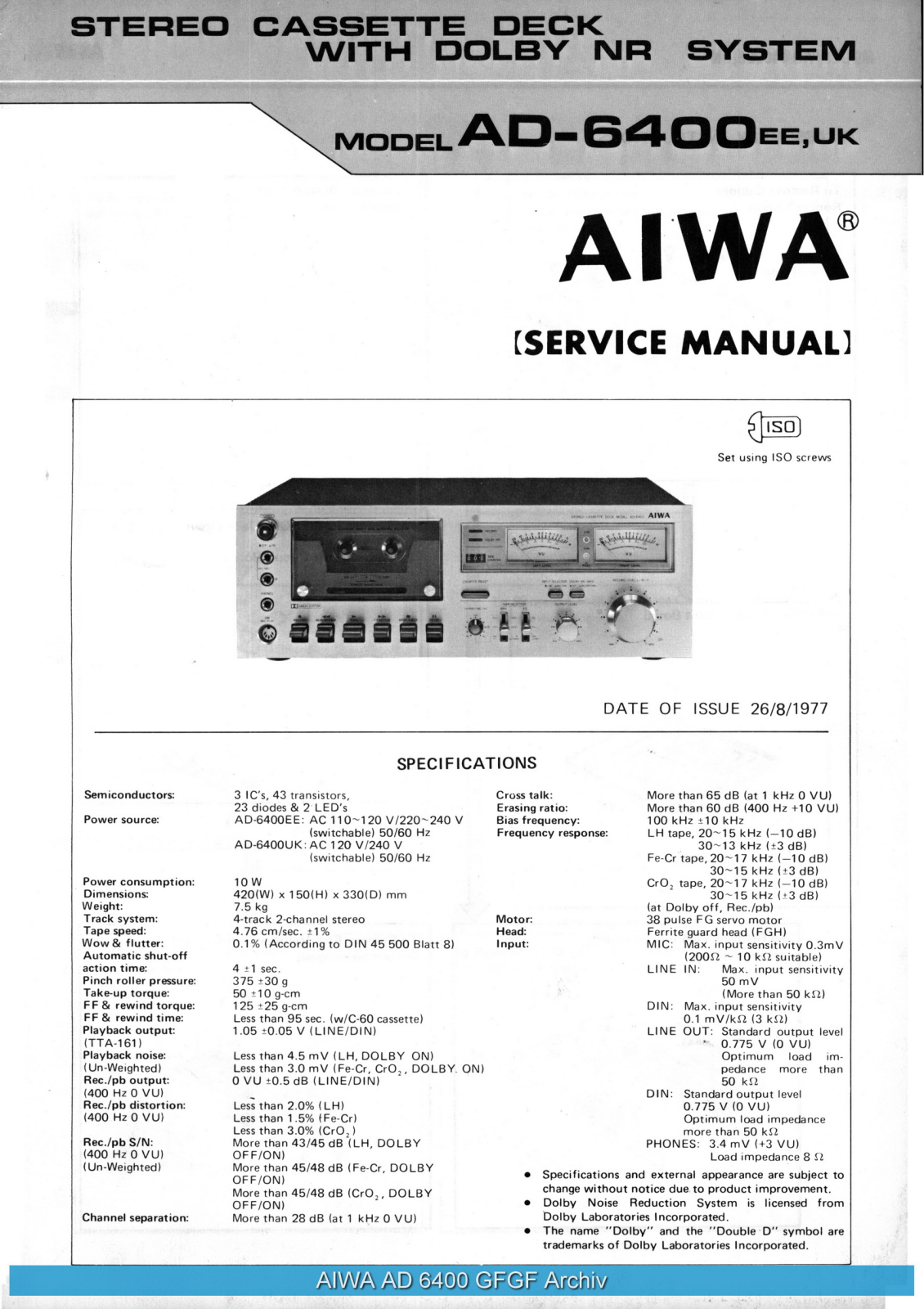 Aiwa AD-6400 Service Manual