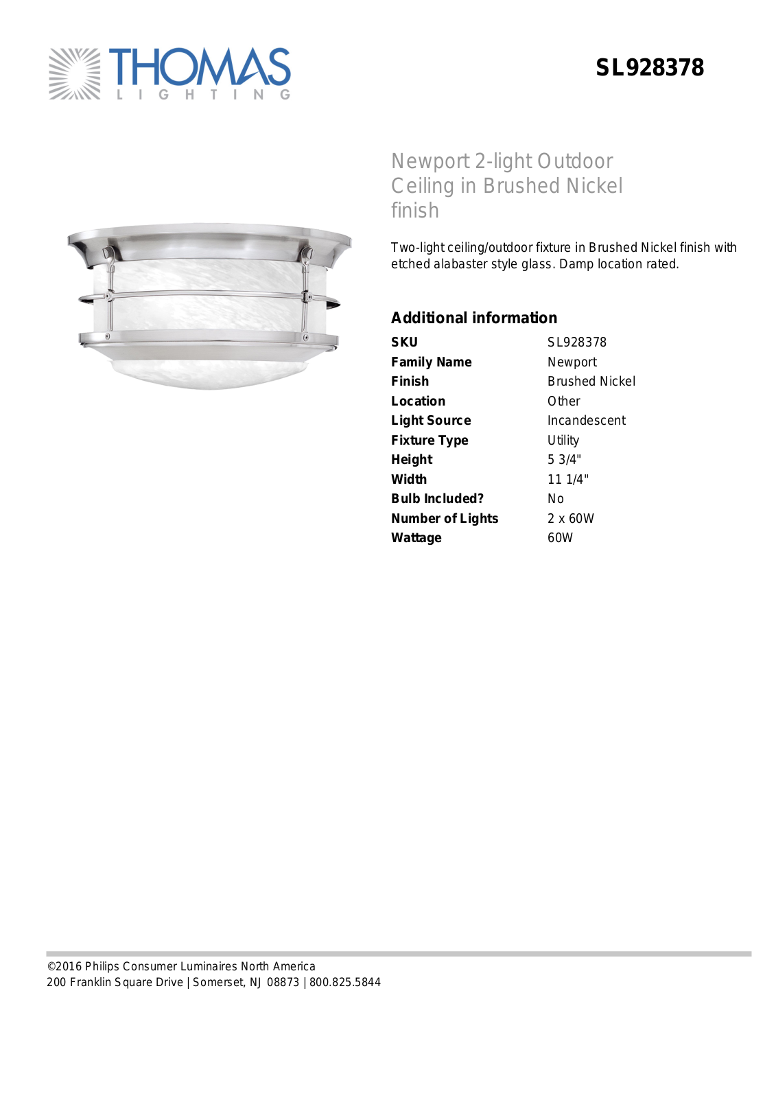 Thomas Lighting SL928378 User Manual - ManualMachine.com