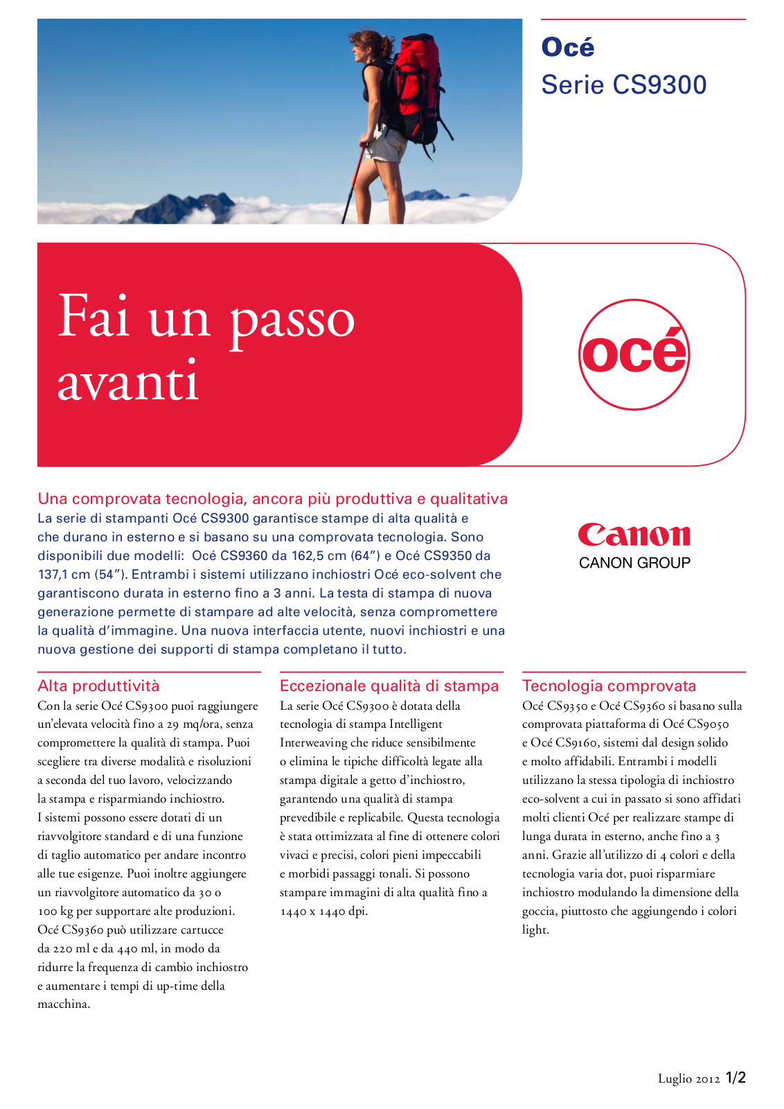 Canon OCE CS9350, OCE CS9360 BROCHURE