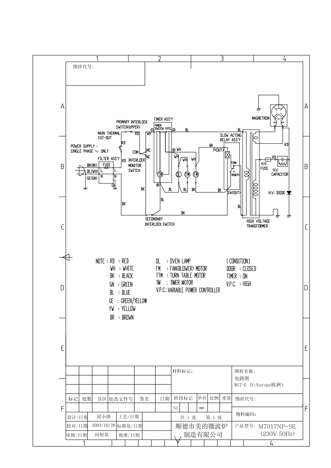 Vitek M7017NP-SE Circuit diagrams