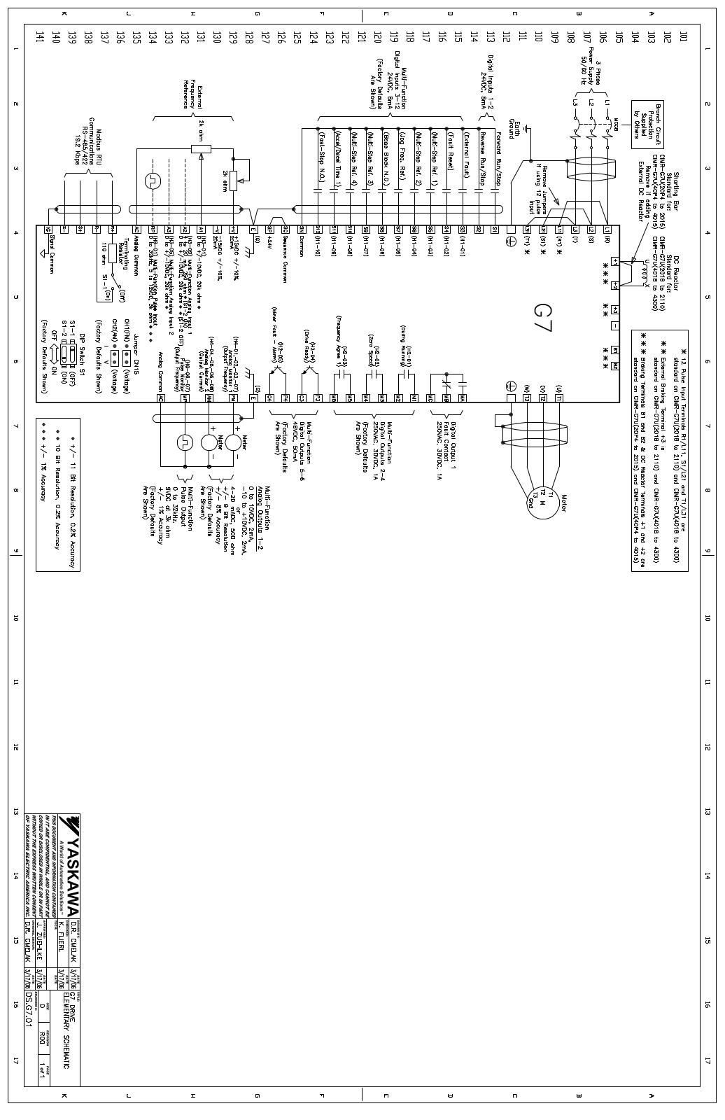 Yaskawa CIMR-G7U Wiring Diagrams