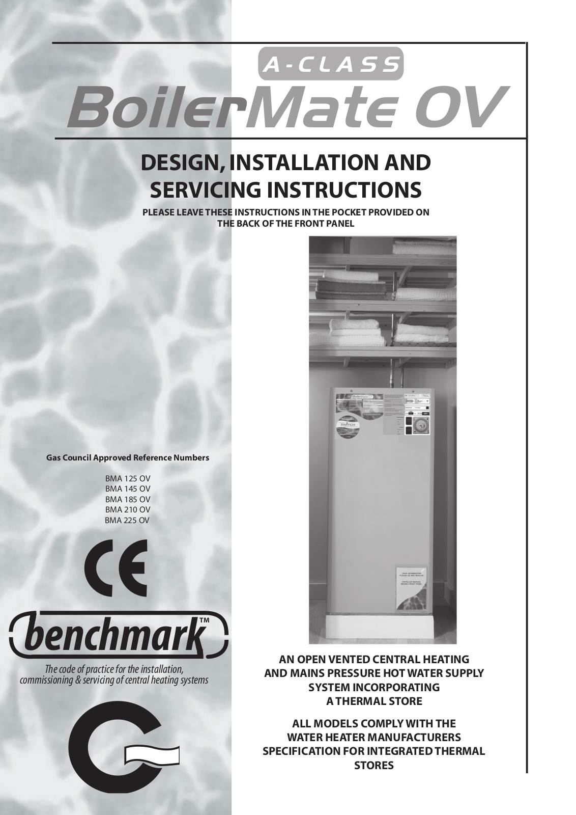 gledhill BMA 125 OV, BMA 185 OV, BMA 225 OV, BMA 210 OV, BMA 145 OV Design, Installation And Servicing Instructions