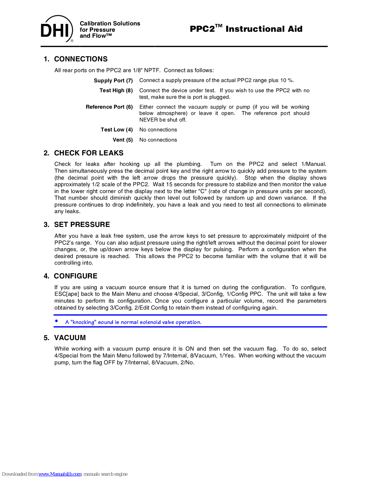DH Instruments PPC2 - INSTRUCTIONAL AID, PPC2 Instruction - ManualMachine.com