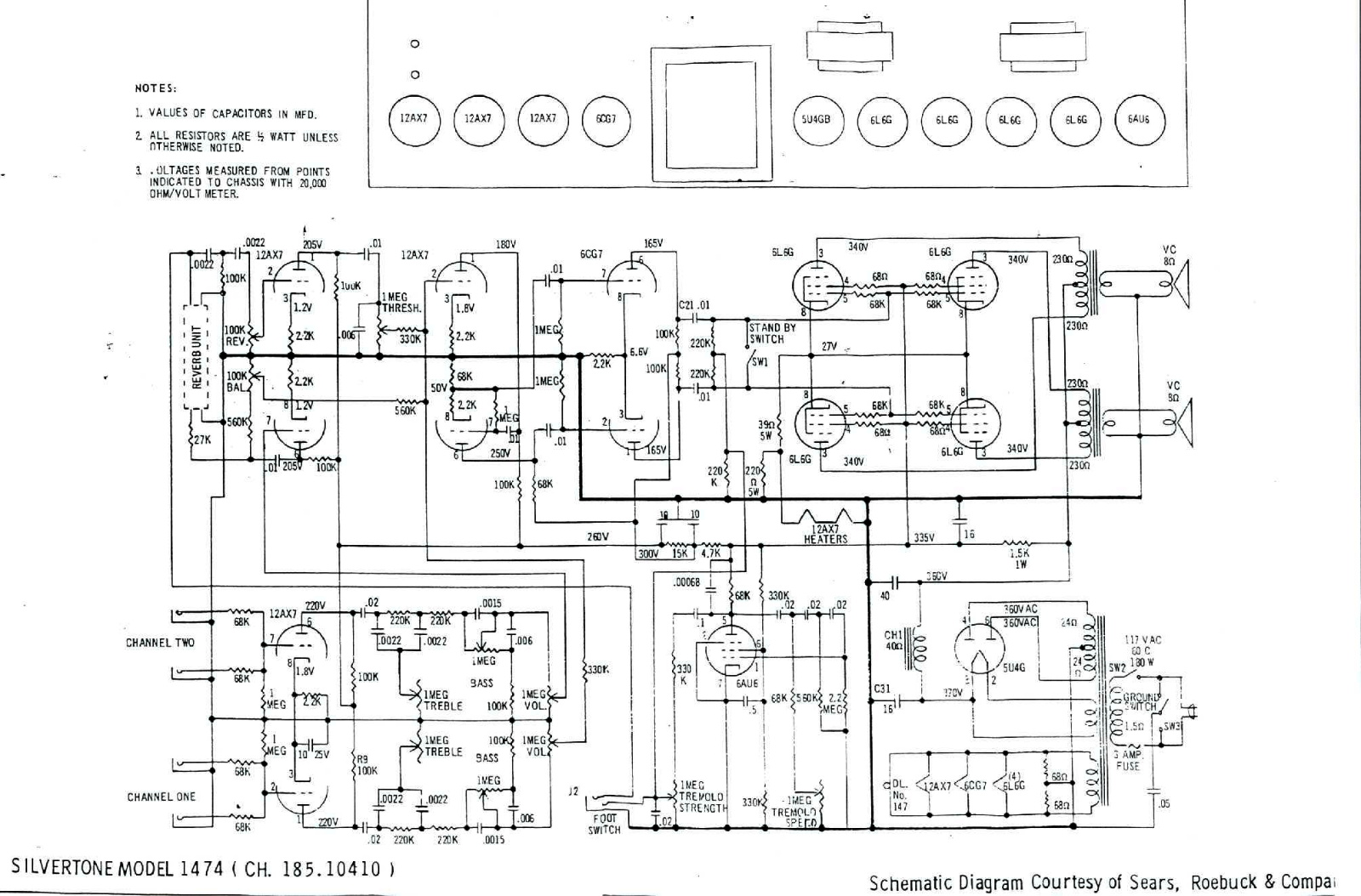 Silvertone 1474 schematic