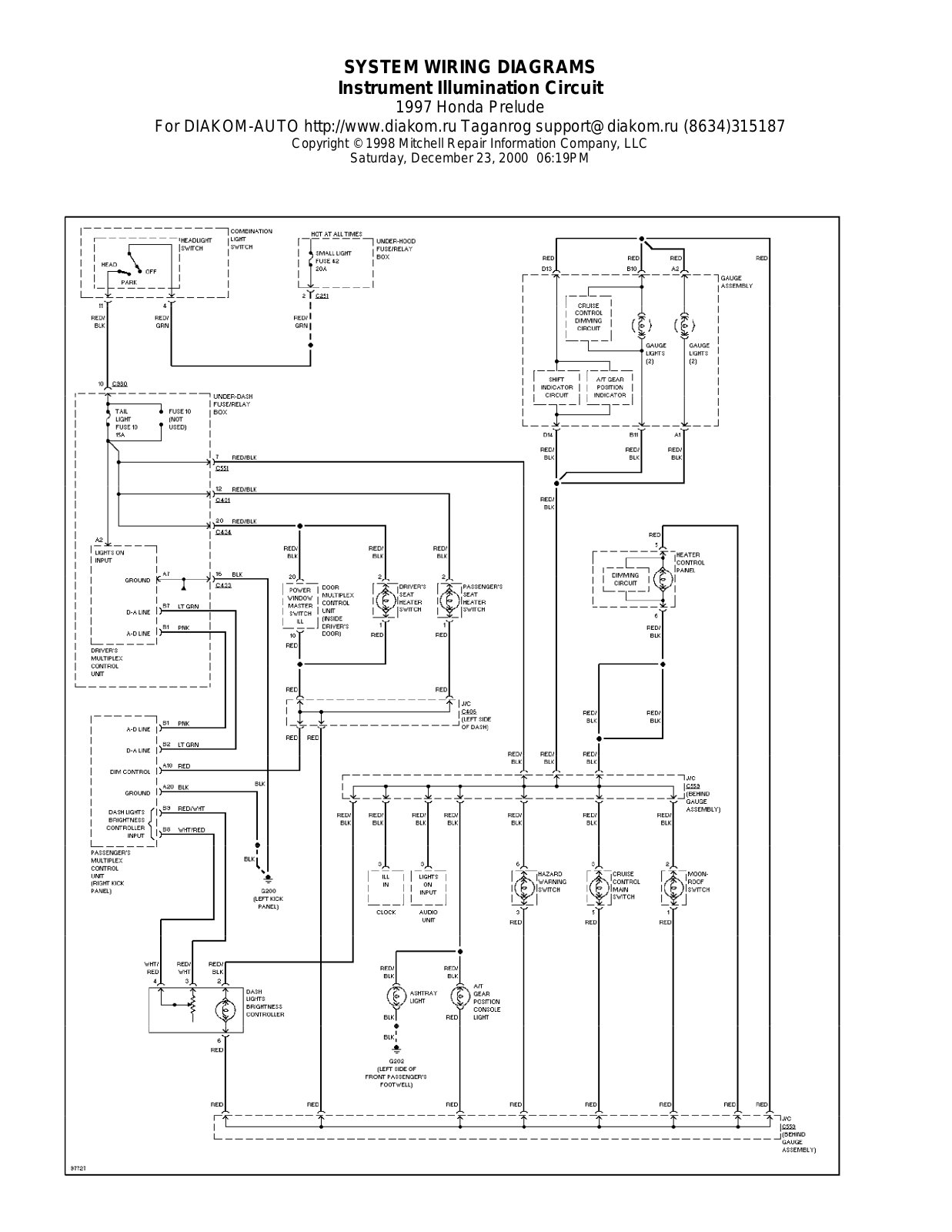 Honda Prelude 1997-1999 Wire Diagrams  17493