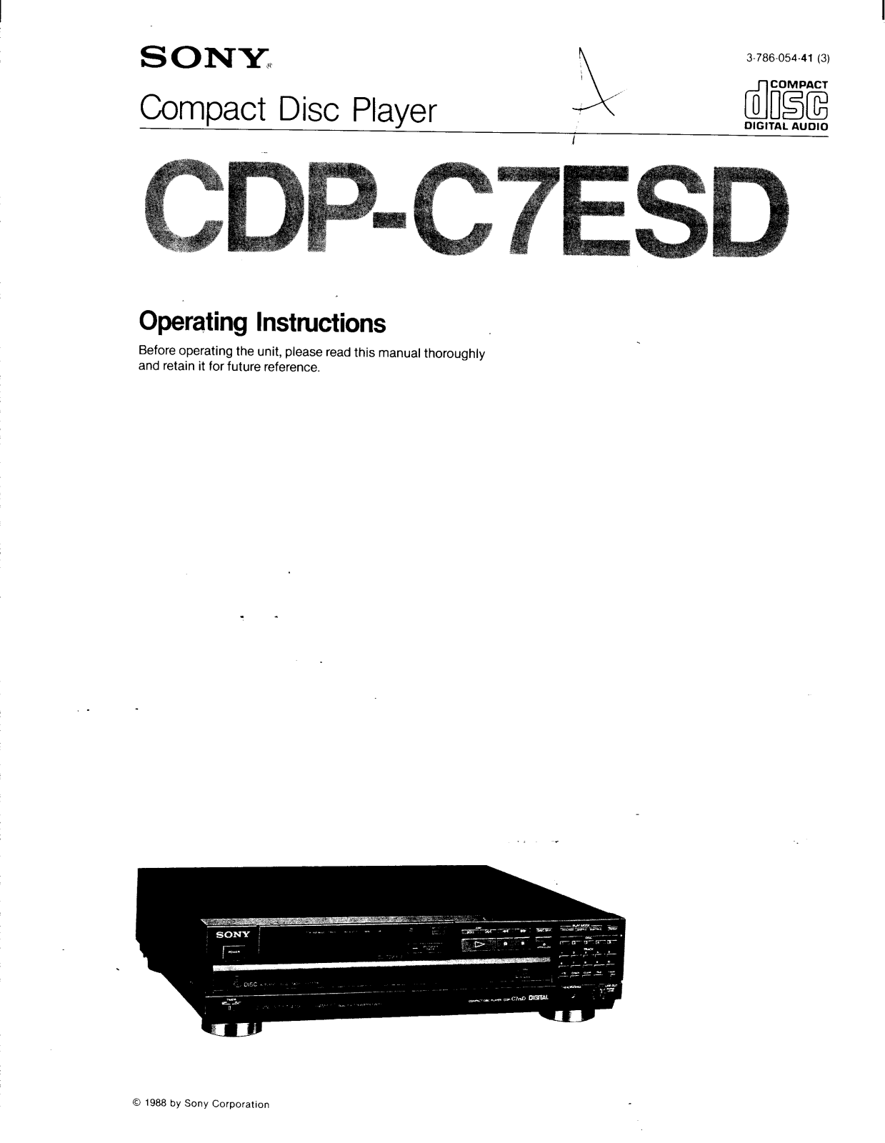 Sony CDP-C7ESD User Manual