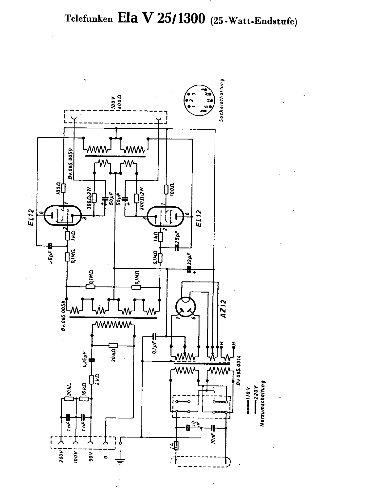 Telefunken Ela-V25-1300 Schematic