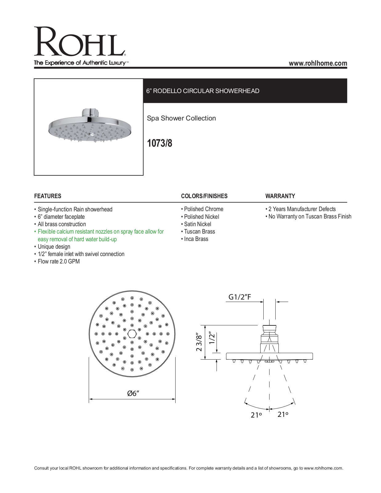 Rohl 10738TCB User Manual