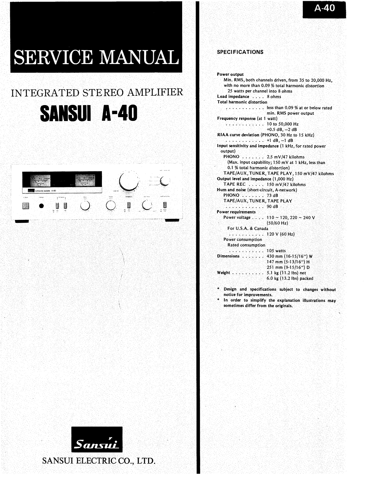 Sansui A-40 Schematic