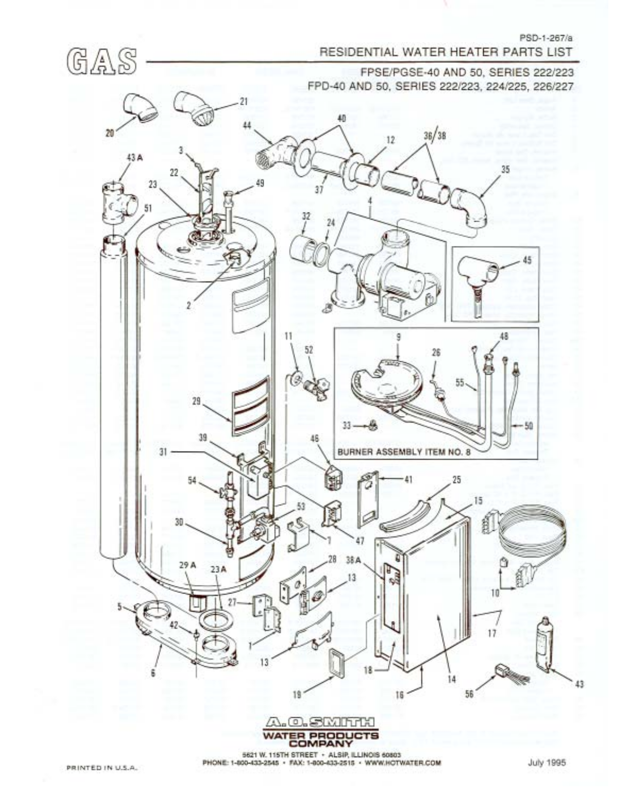 A.O. Smith FPSE-PGSE-40 User Manual