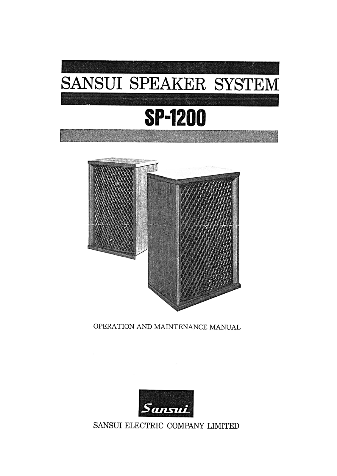 Sansui SP-1200 Owners Manual