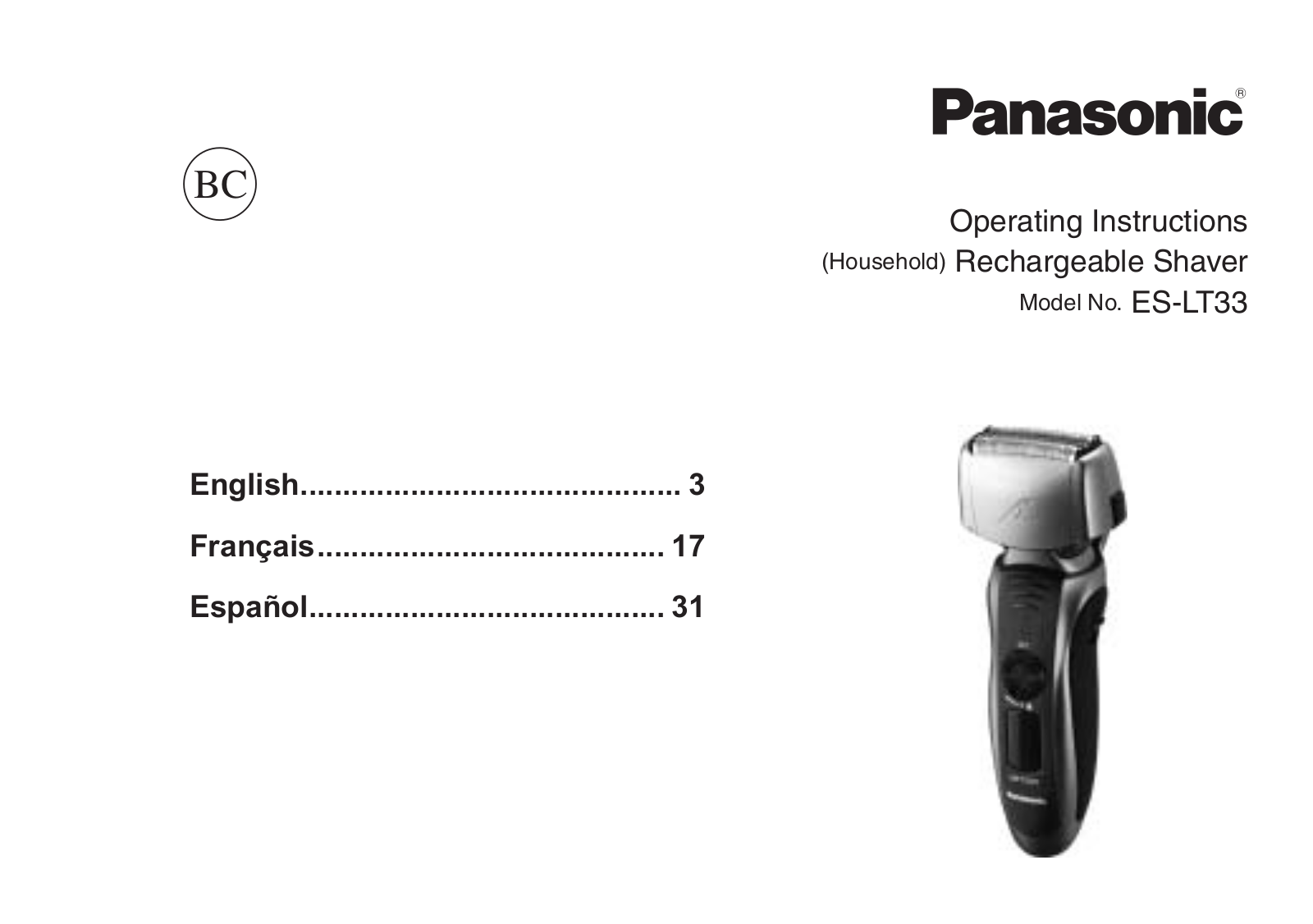 Panasonic ES-LT33-S User Manual