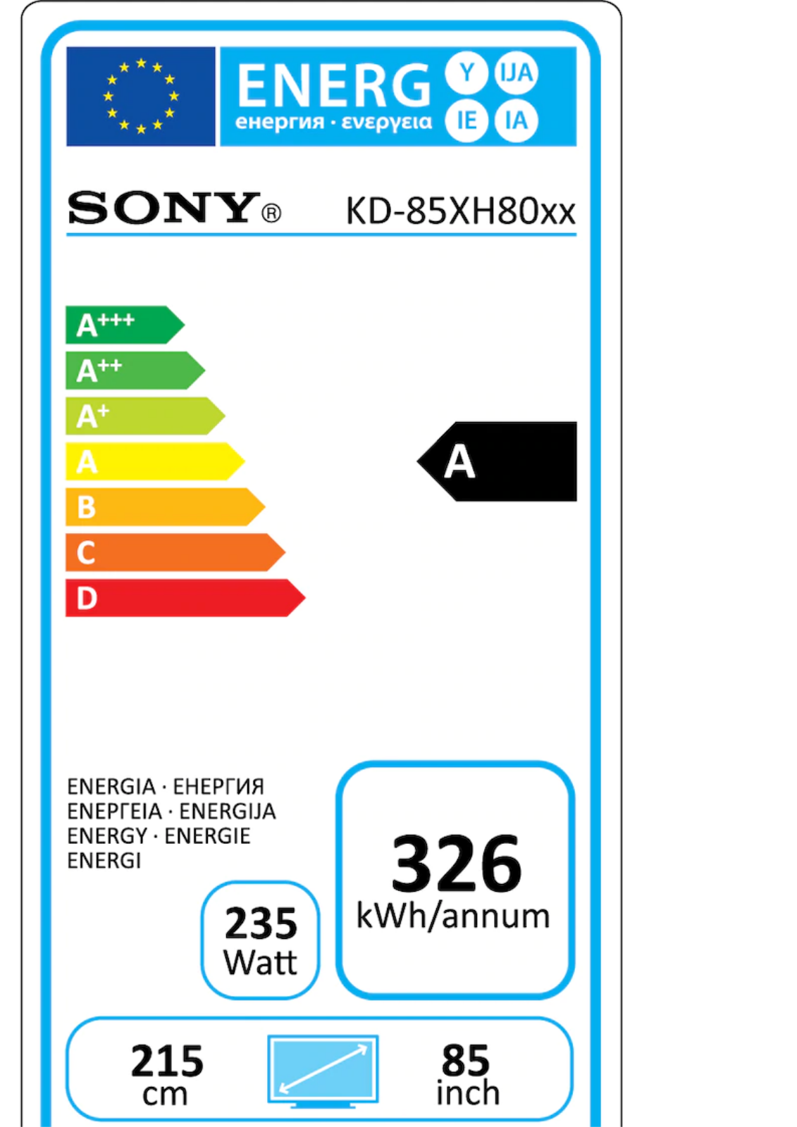 Sony KD-85XH8096 User Manual