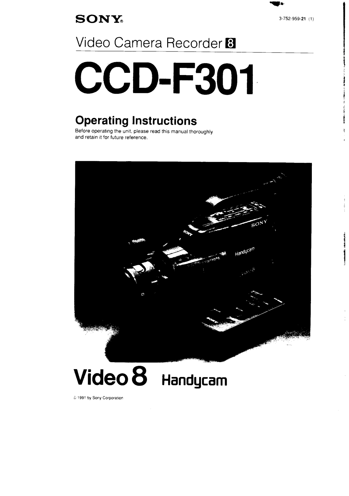 Sony CCD-F301 User Manual