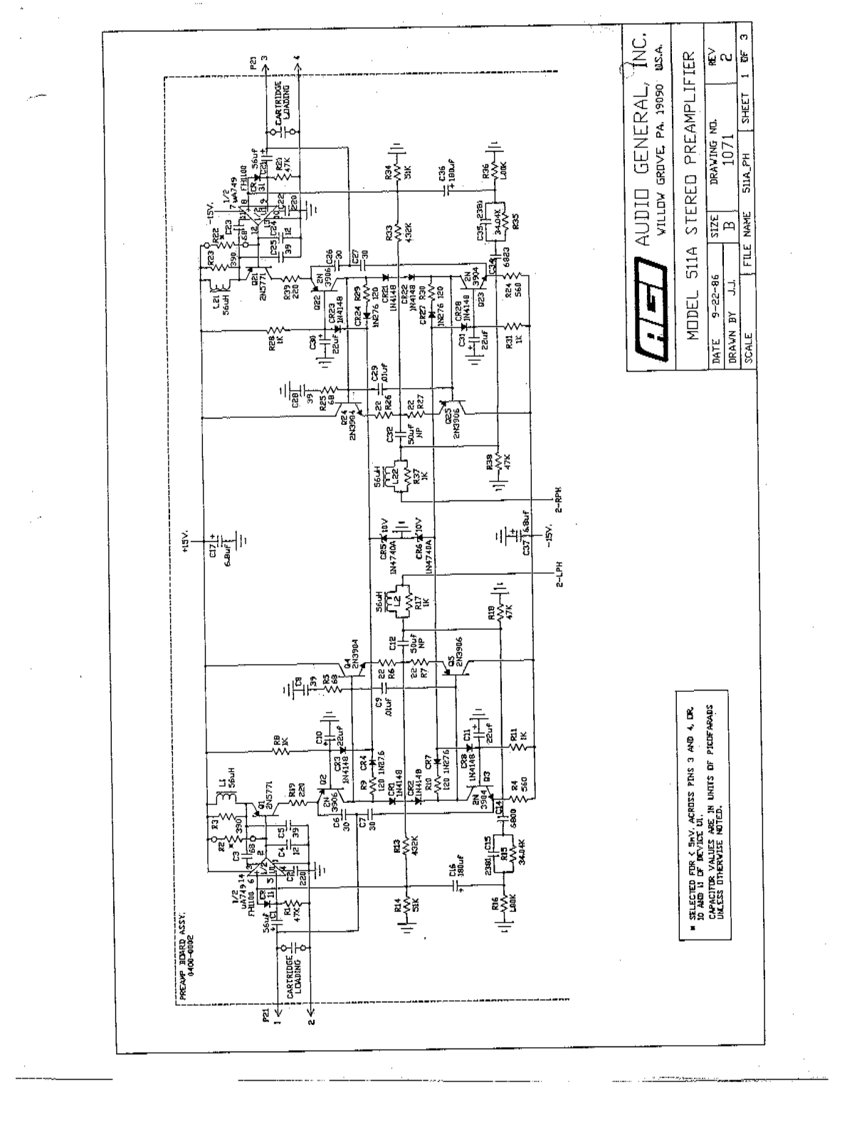 AGI 511A Schematics