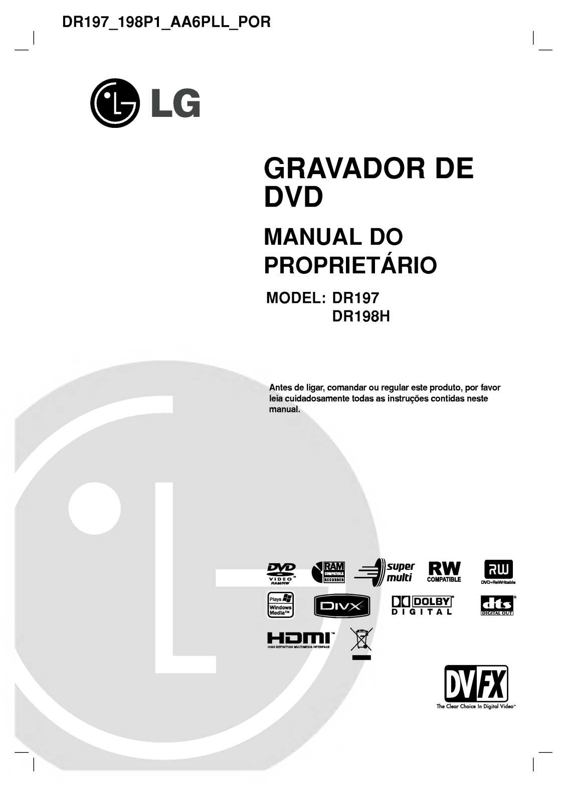 Lg DR197, DR198H User Manual