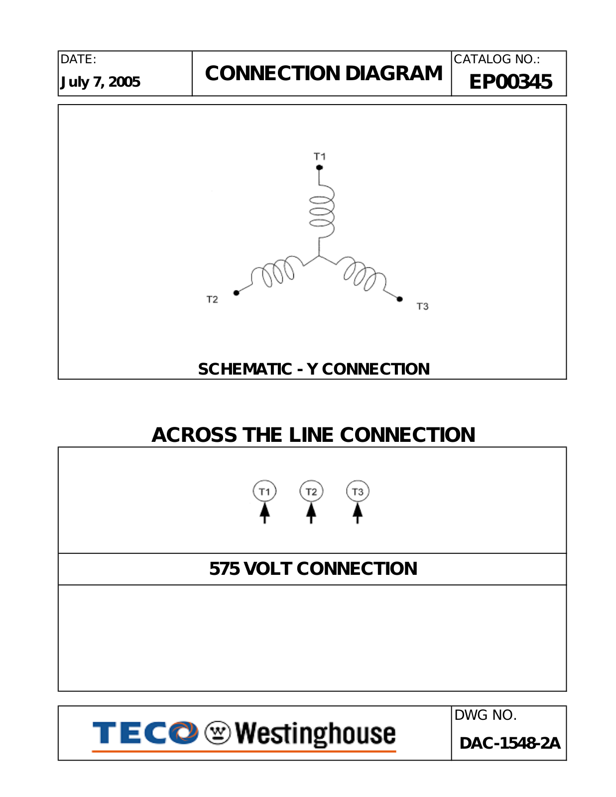 Teco EP00345 Connection Diagram