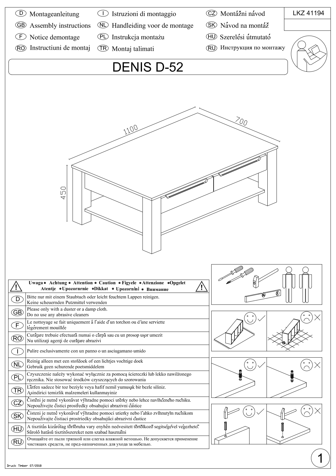 Home affaire Denis Assembly instructions