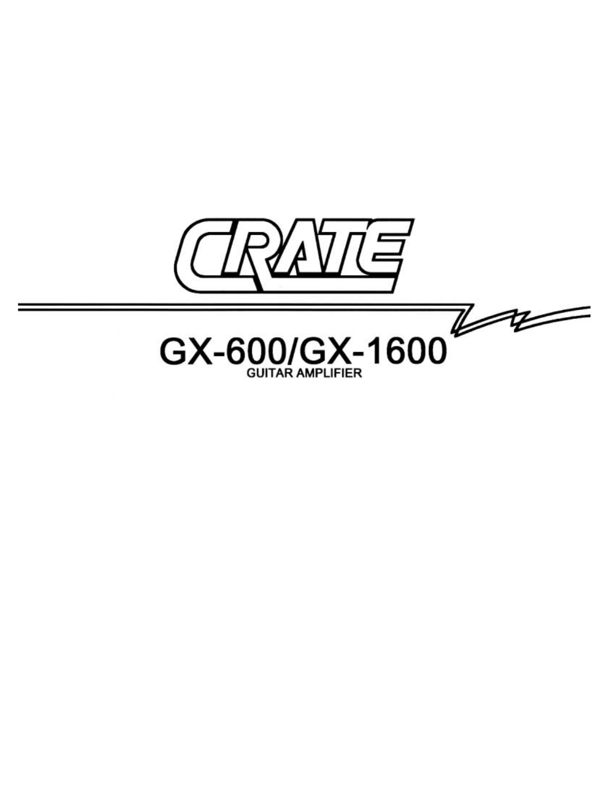 Crate Amplifiers GX-600, GX-1600 User Manual