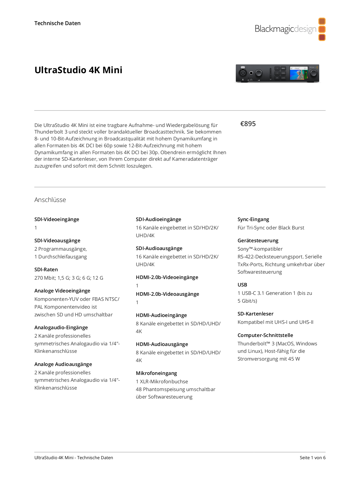 Blackmagic Design UltraStudio 4K mini User Manual