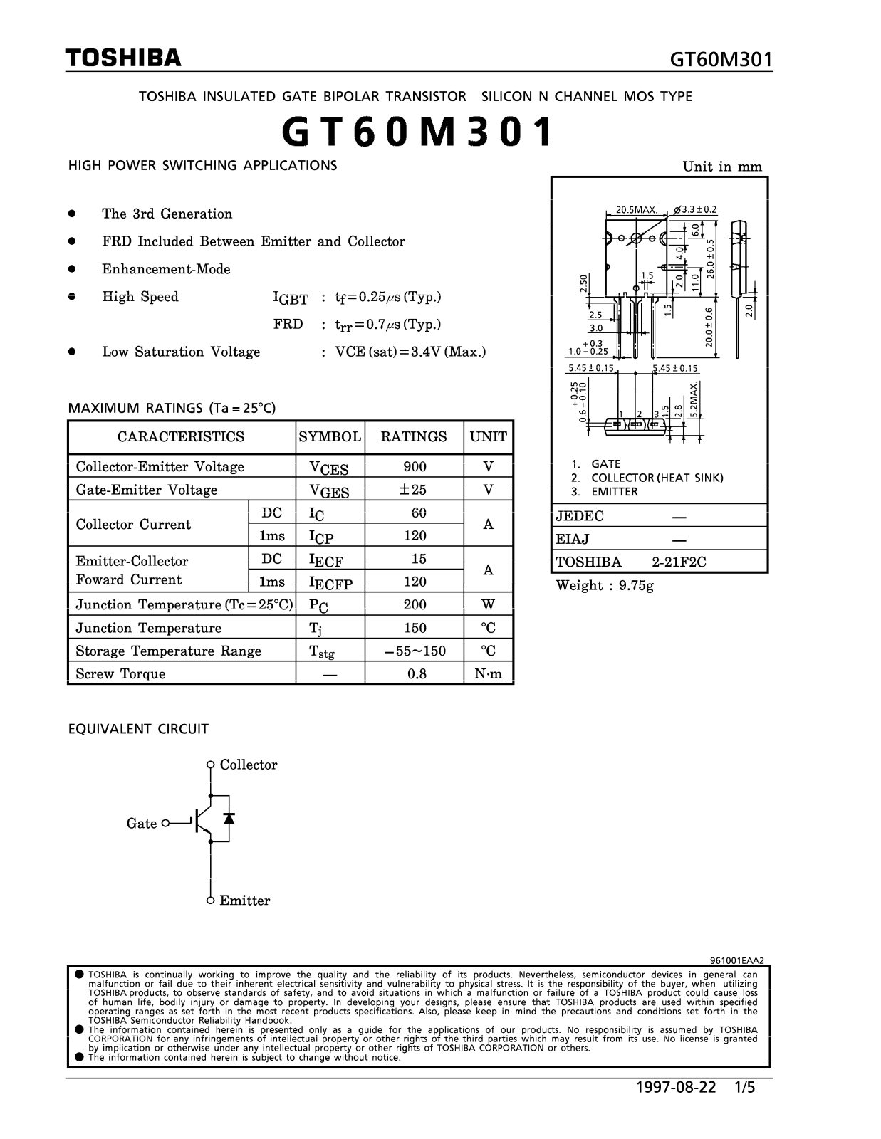 Datasheet GT60M301 Specification - ManualMachine.com