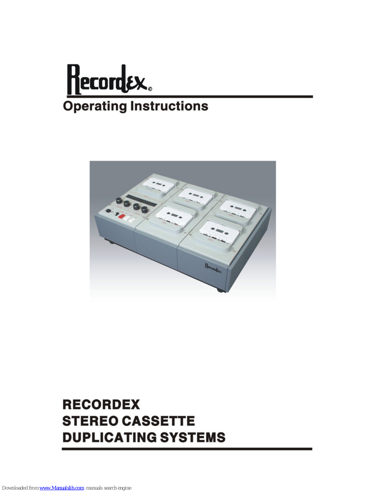 Recordex Messenger, Sound Pro, Sound Master 2 Exp, Sound Master 4 Exp, Sound Master 2 Operating Instructions Manual