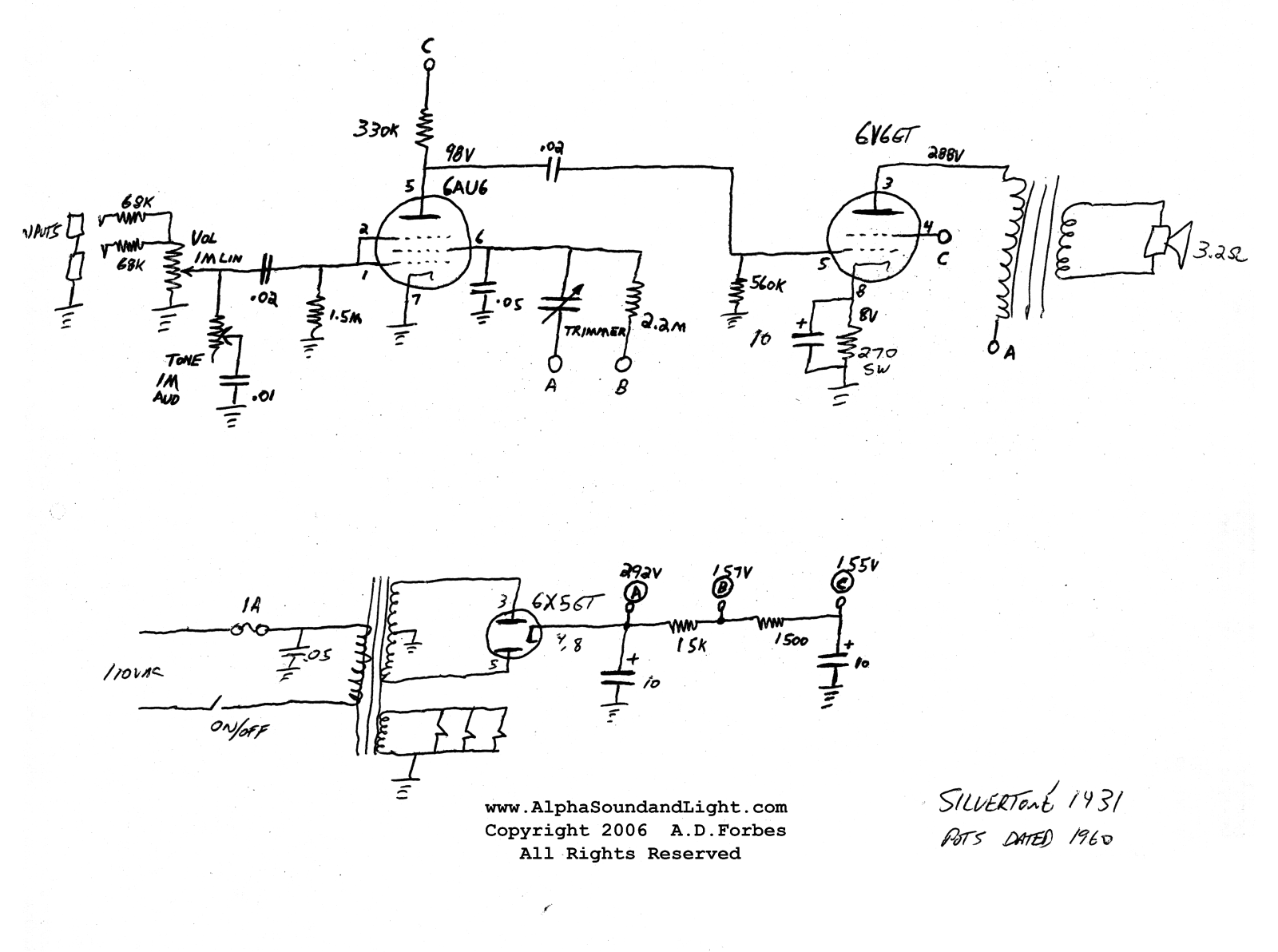 Silvertone 1431 schematic - ManualMachine.com