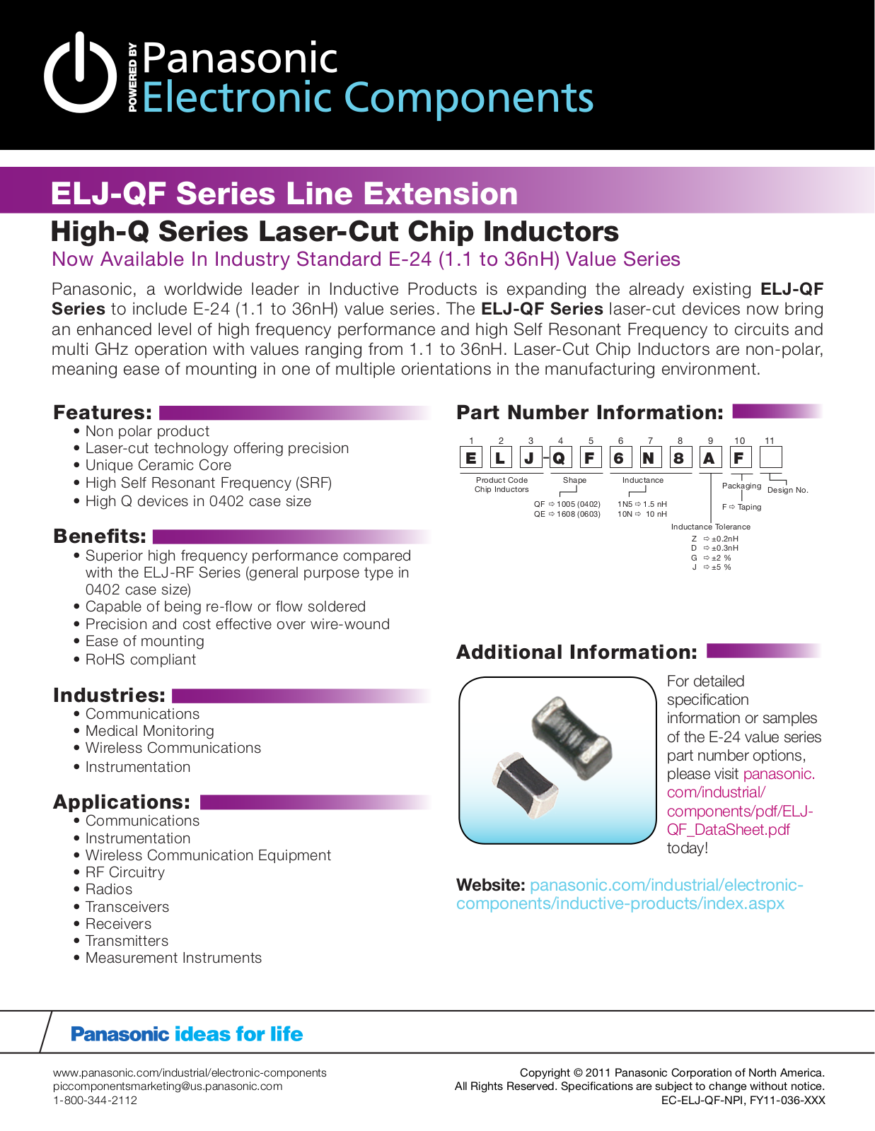 Panasonic ELJ-QF User Manual