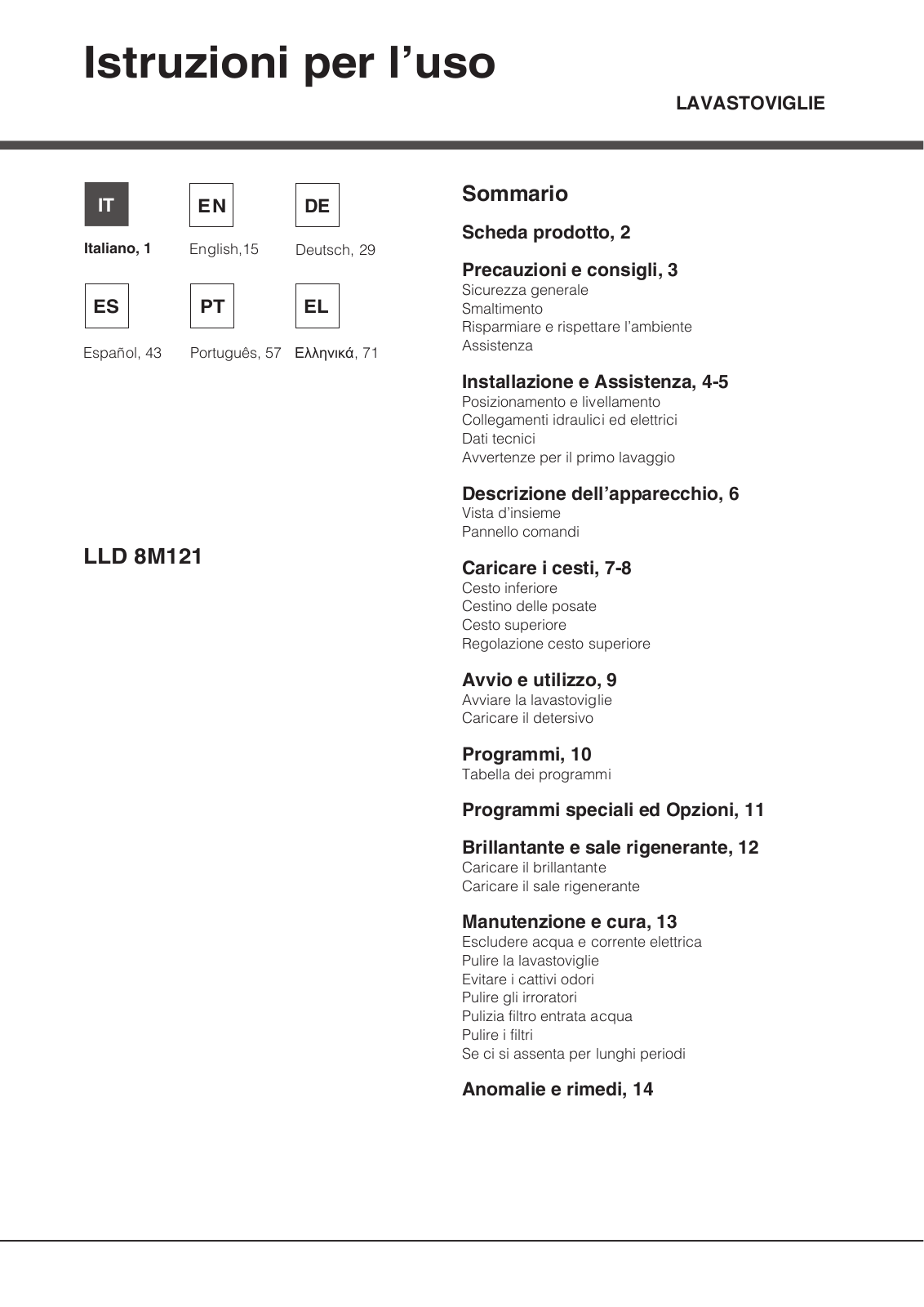 Hotpoint Ariston LLD 8M121 X EU User Manual