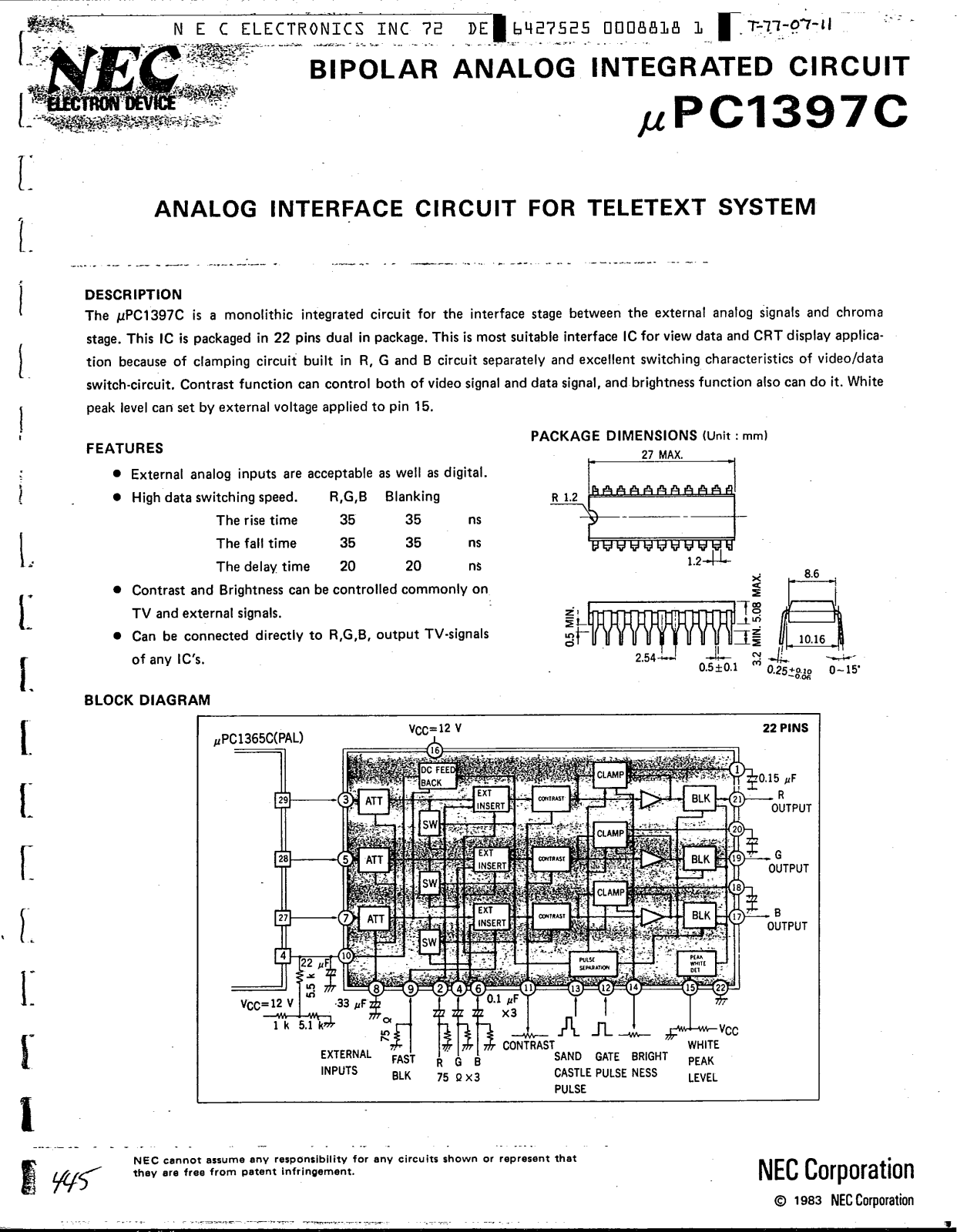 Datasheet UPC1397C Specification - ManualMachine.com