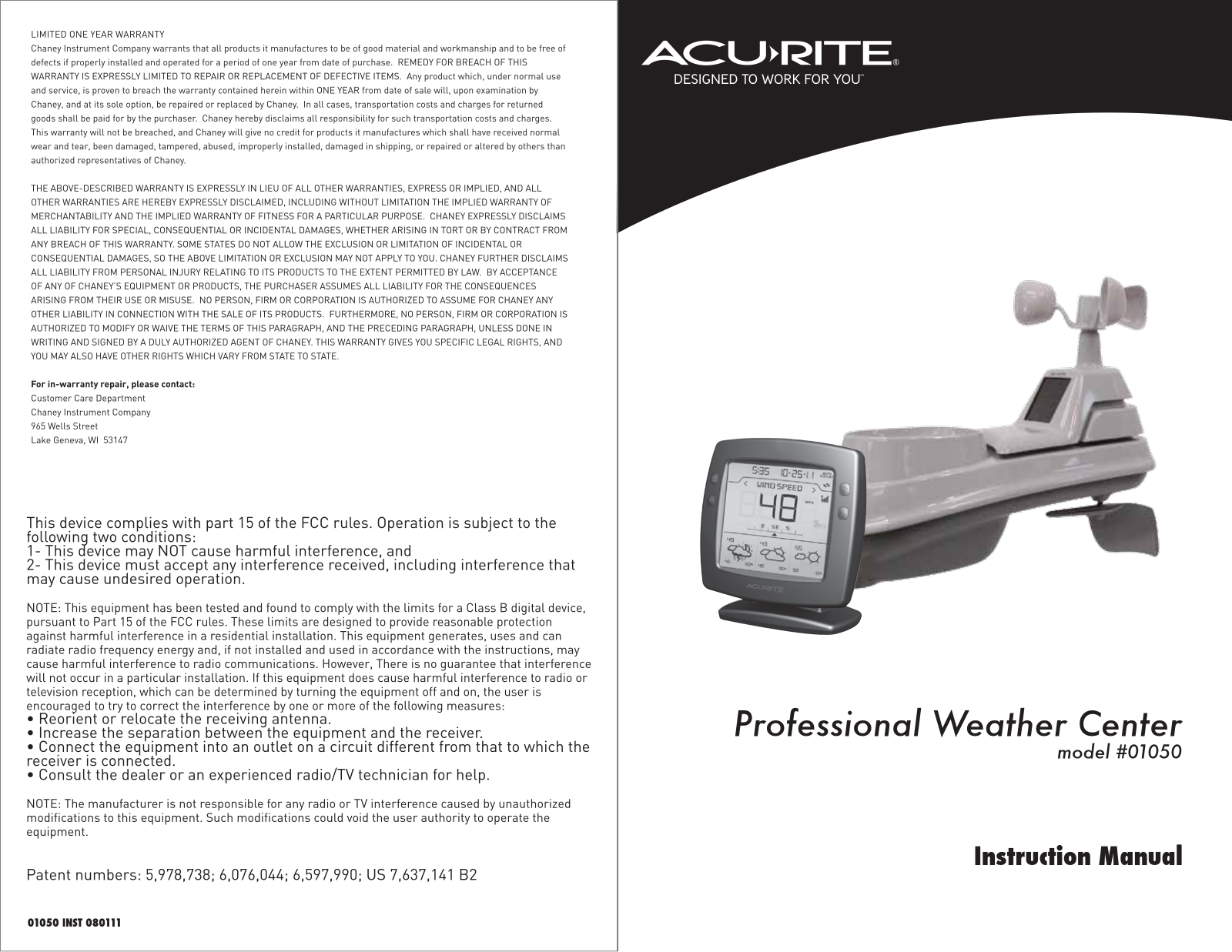 Acu-Rite 1050 User Manual