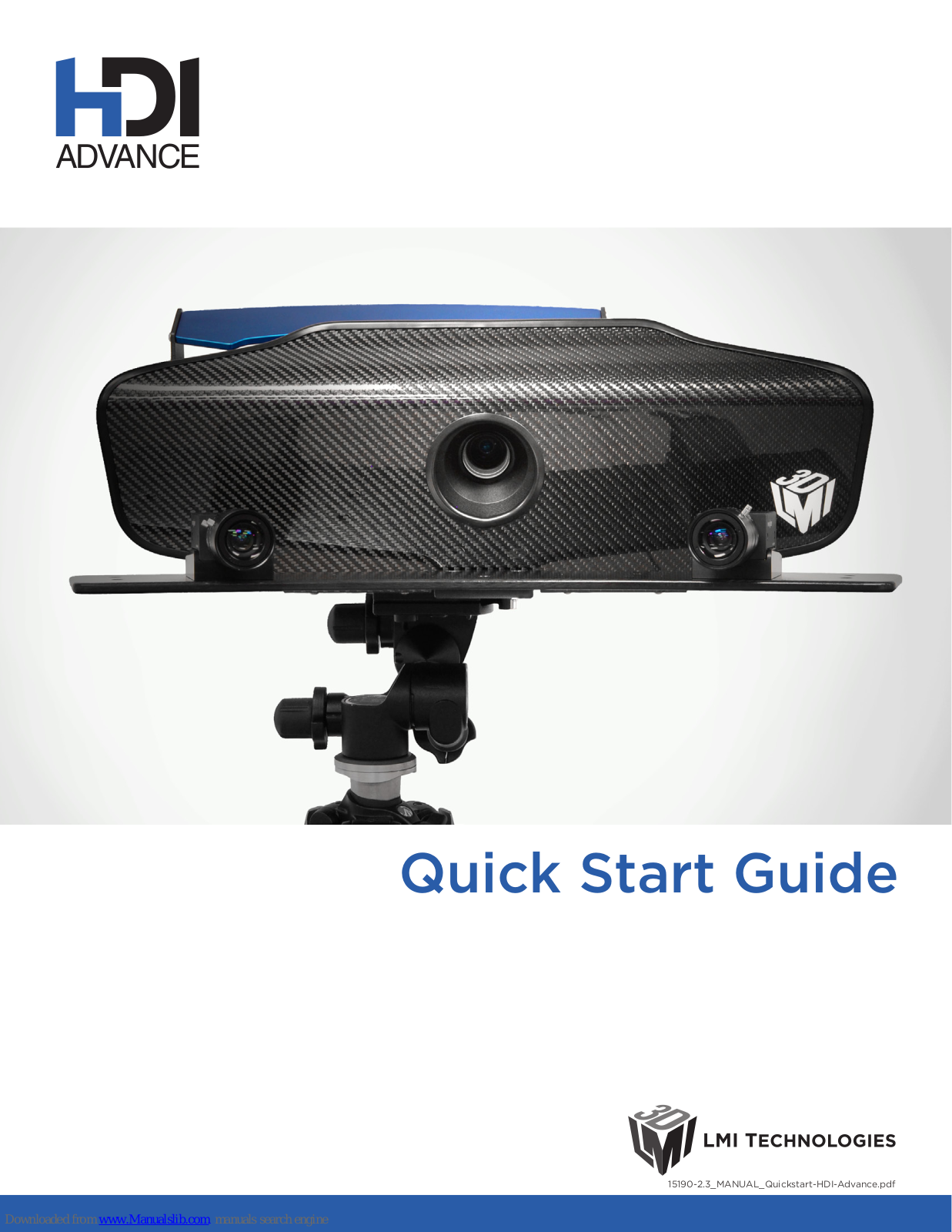 HDI Advanced 3D Scanner Quick Start Manual - ManualMachine.com