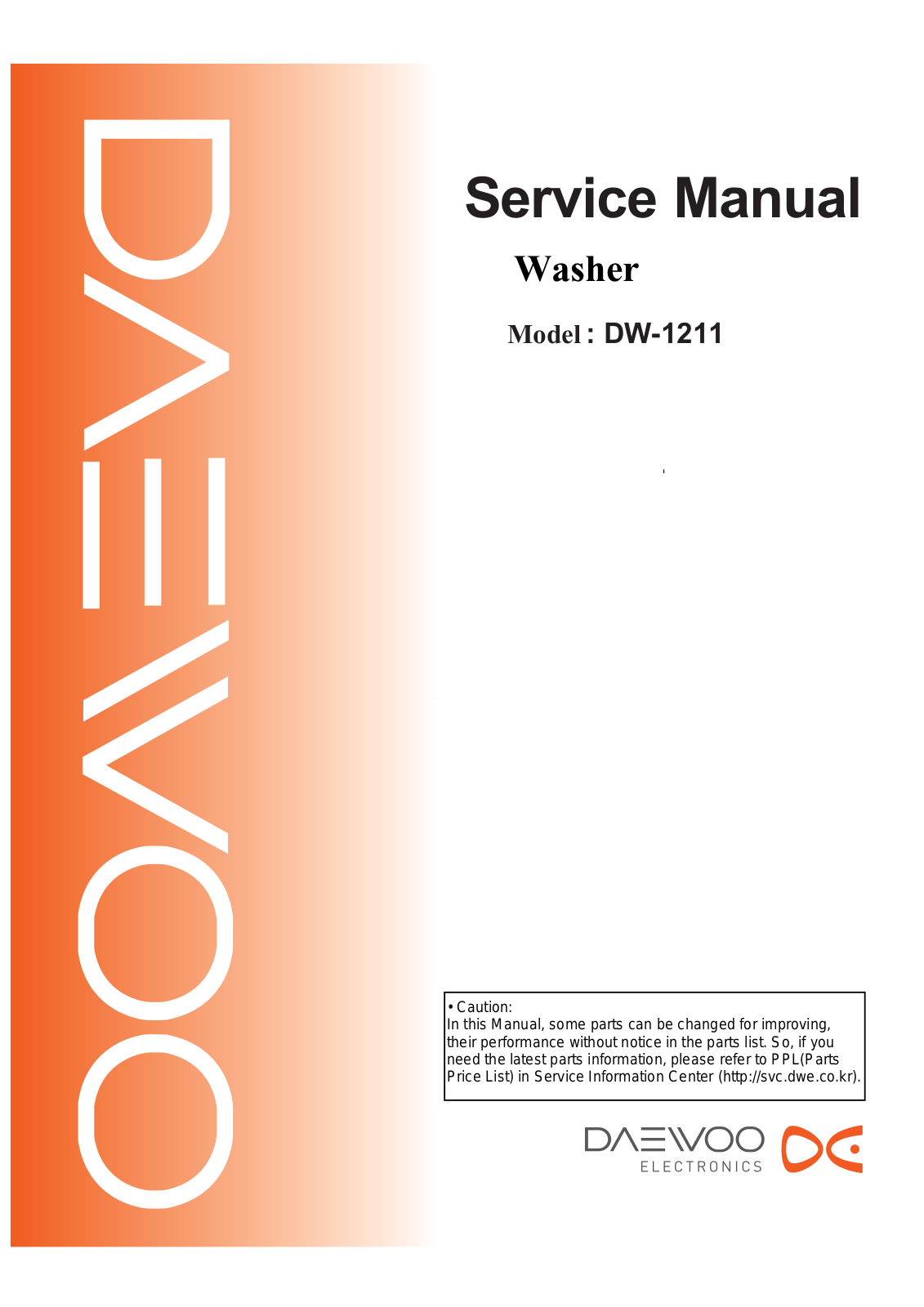 Daewoo DW-1211 Service Manual