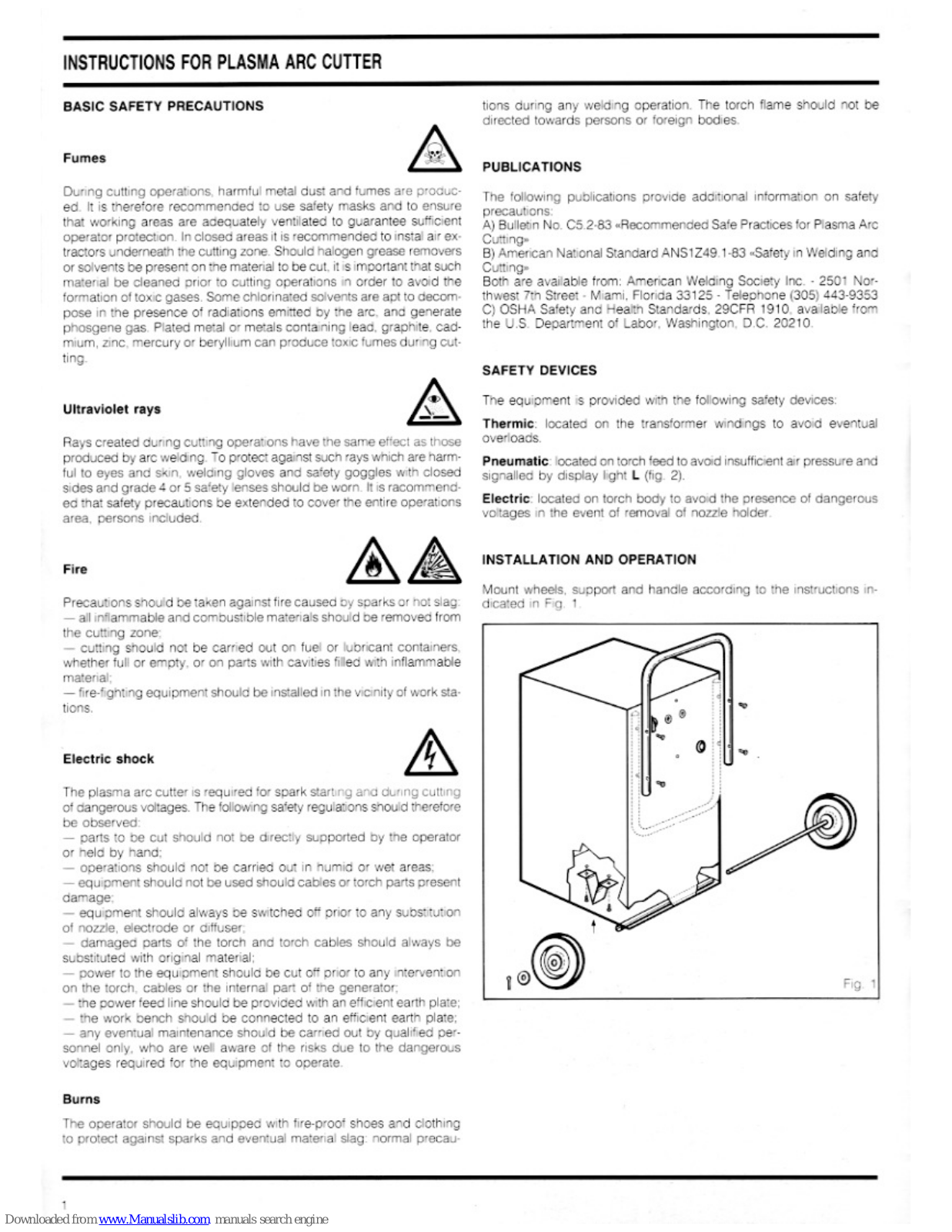Cebora 925 Instructions Manual - ManualMachine.com