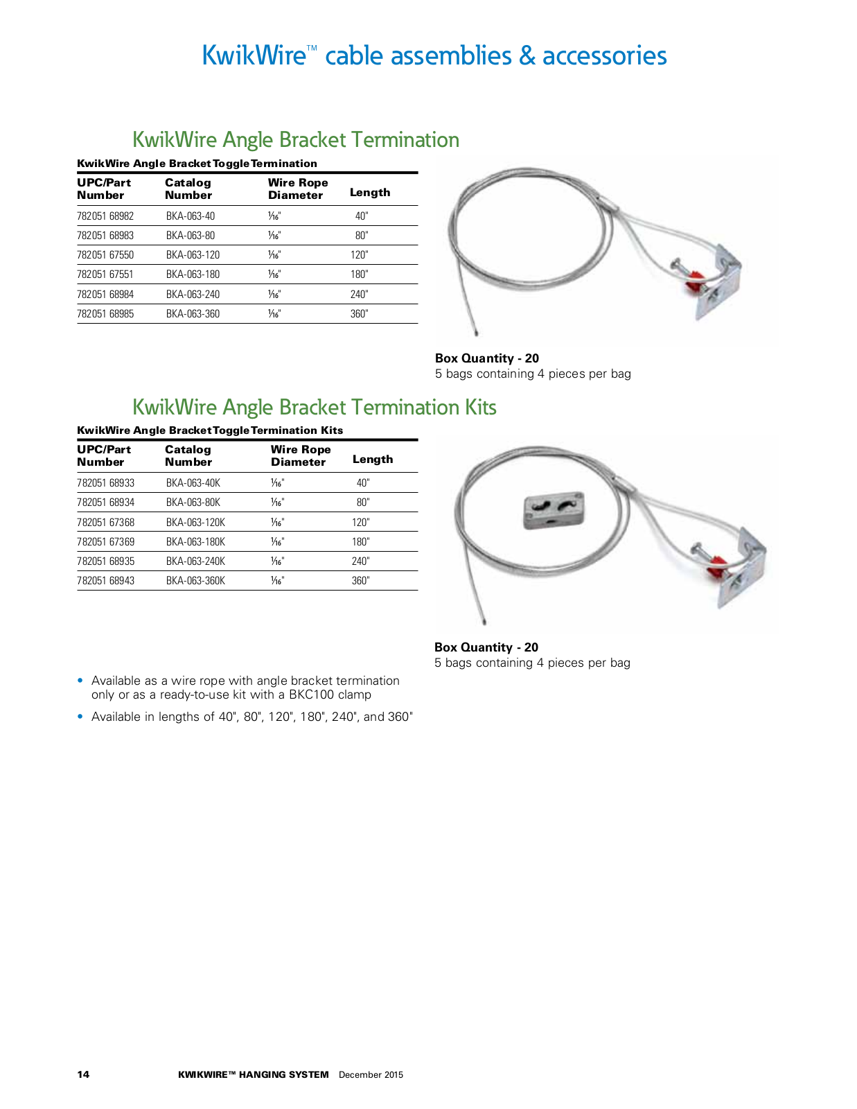 Cooper B-Line KwikWire cable assemblies Catalog Page