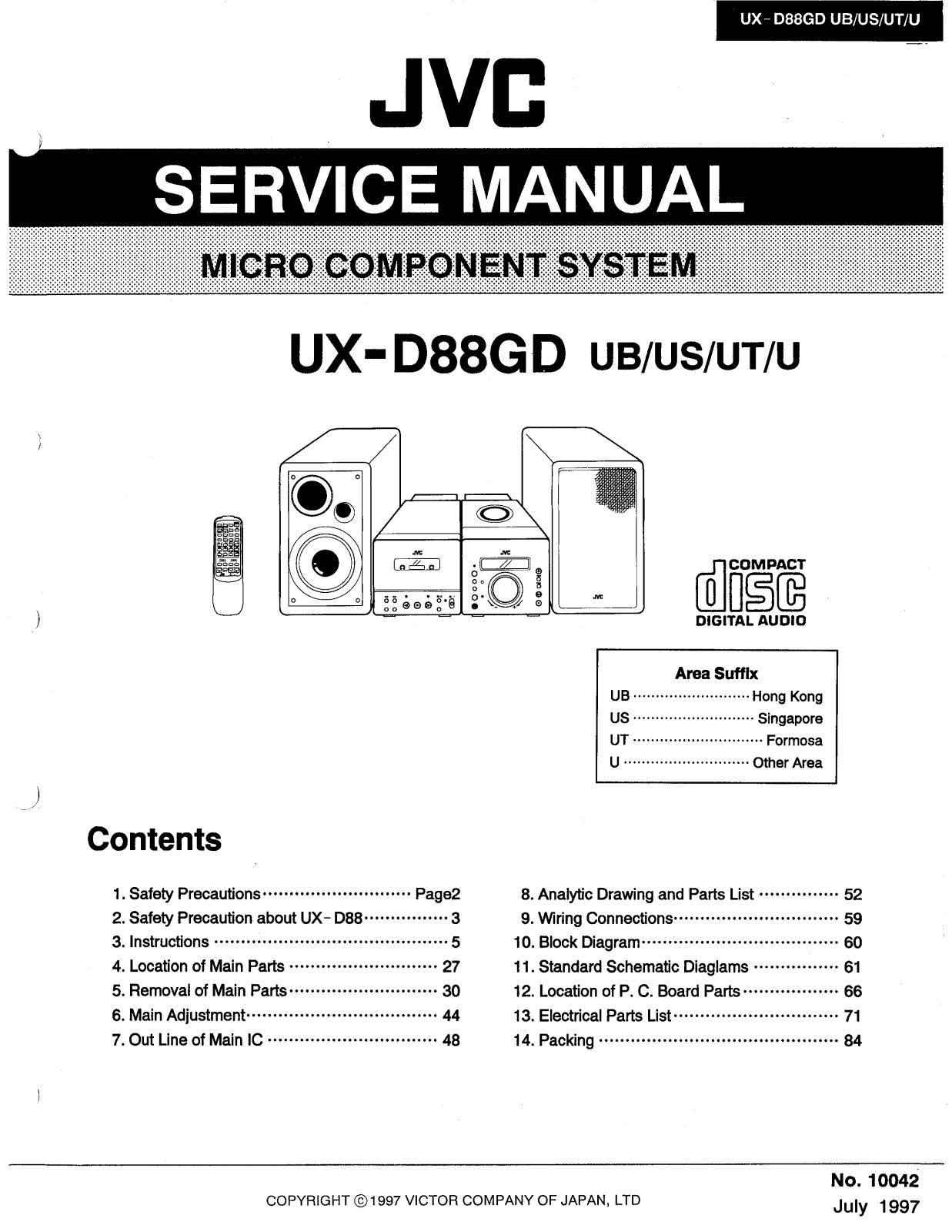 JVC UXD-88-GD Service manual