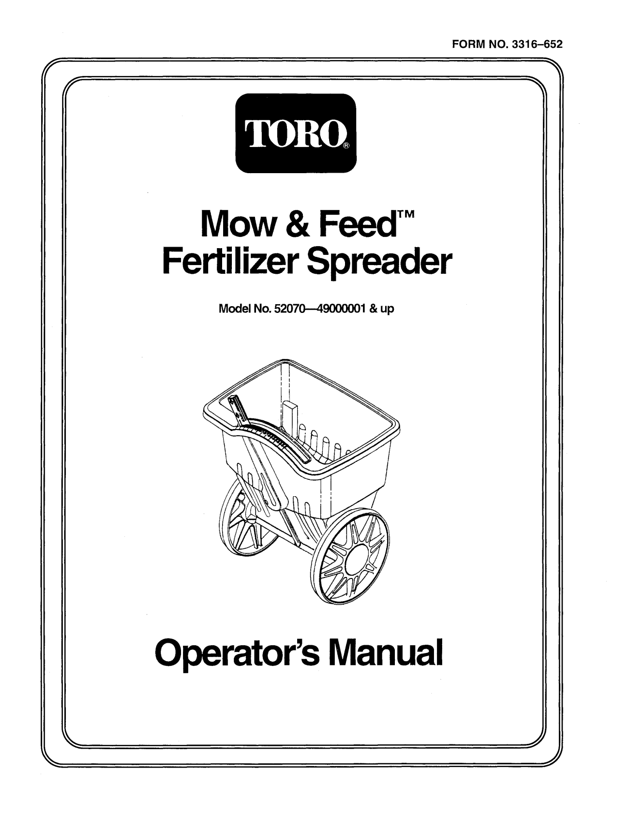 Toro 52070 Operator's Manual