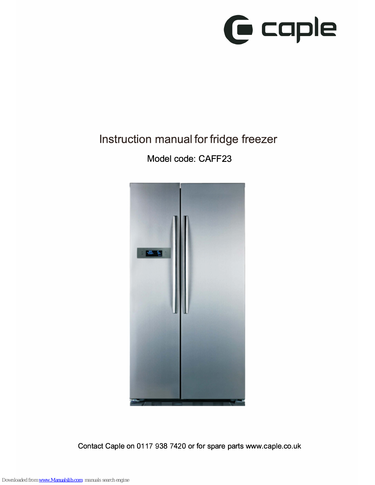 Caple CAFF23, TDE4074B, DR177 Instruction Manual