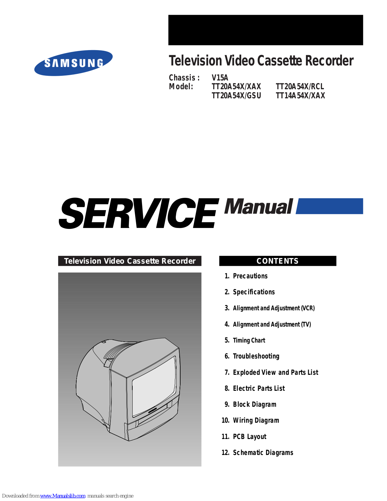 Samsung TT20A54X/XAX, TT20A54X/RCL, TT20A54X/GSU, TT14A54X/XAX Service Manual