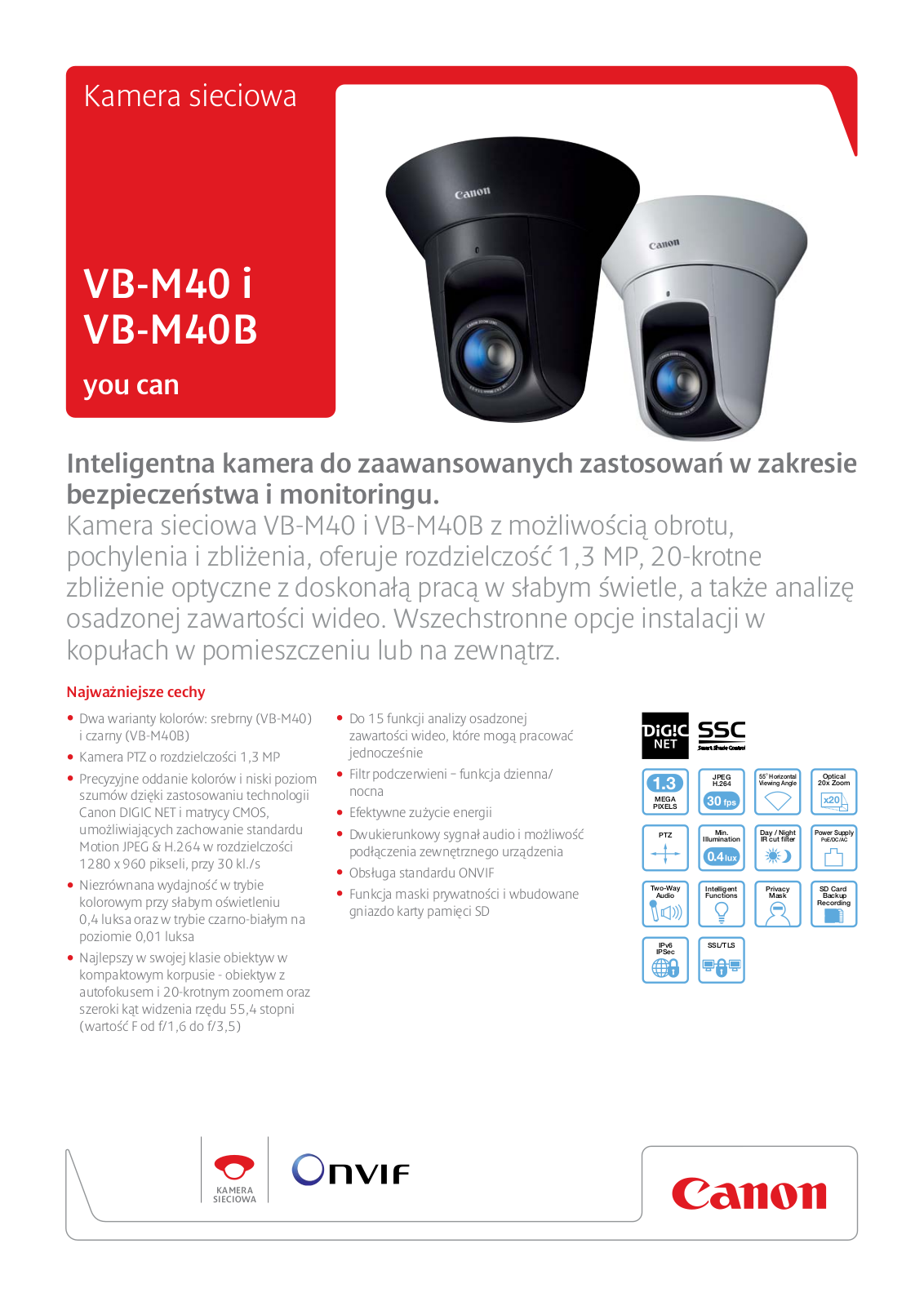 Canon VB-M40, VB-M40B BROCHURE